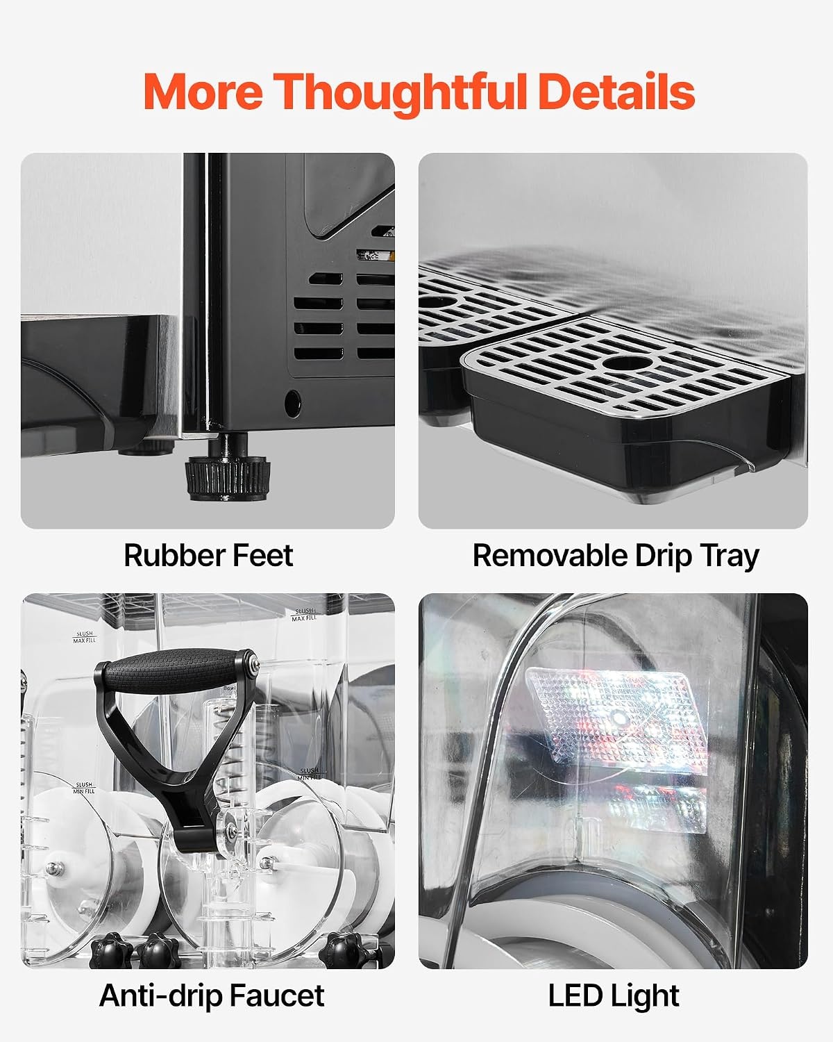 image:imageVEVOR Slushie Machine 6L16Gal x 2 Tank Commercial Slushy Maker Frozen Drink Maker with SelfCleaning Margarita Machine for Restaurants Bars Party for Slushie Margaritas Milkshake amp MoreBlack
