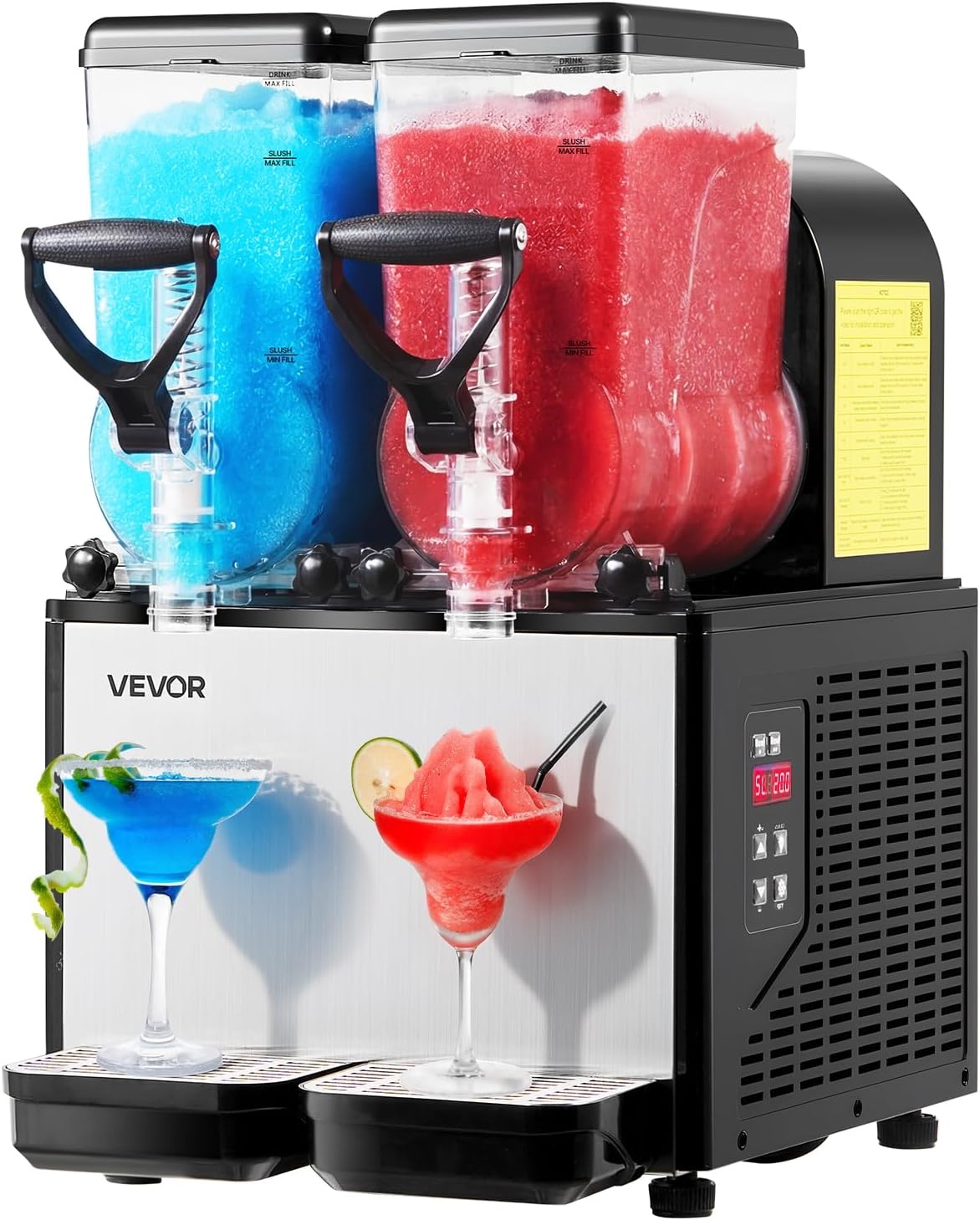 image:imageVEVOR Slushie Machine 6L16Gal x 2 Tank Commercial Slushy Maker Frozen Drink Maker with SelfCleaning Margarita Machine for Restaurants Bars Party for Slushie Margaritas Milkshake amp MoreBlack