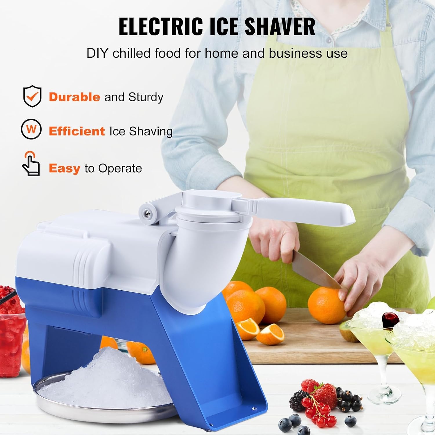 image:imageVEVOR Snowflake Ice Machine 132LBS24H Snowflake Ice Maker IceShaver Machine with Stainless Steel Blade Electric Snow Cone Maker with 048Gal Tank 90S Fast PreCooling for Home amp Small Gathering176LBSHSmall