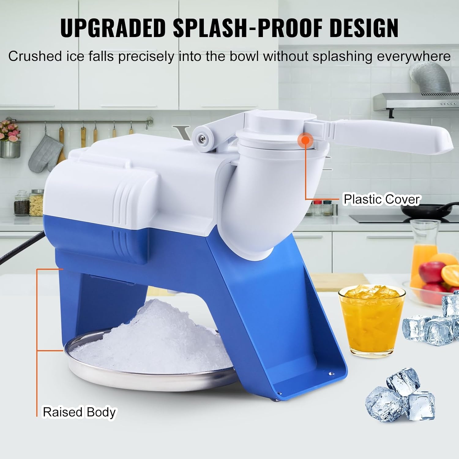 image:imageVEVOR Snowflake Ice Machine 132LBS24H Snowflake Ice Maker IceShaver Machine with Stainless Steel Blade Electric Snow Cone Maker with 048Gal Tank 90S Fast PreCooling for Home amp Small Gathering176LBSHSmall