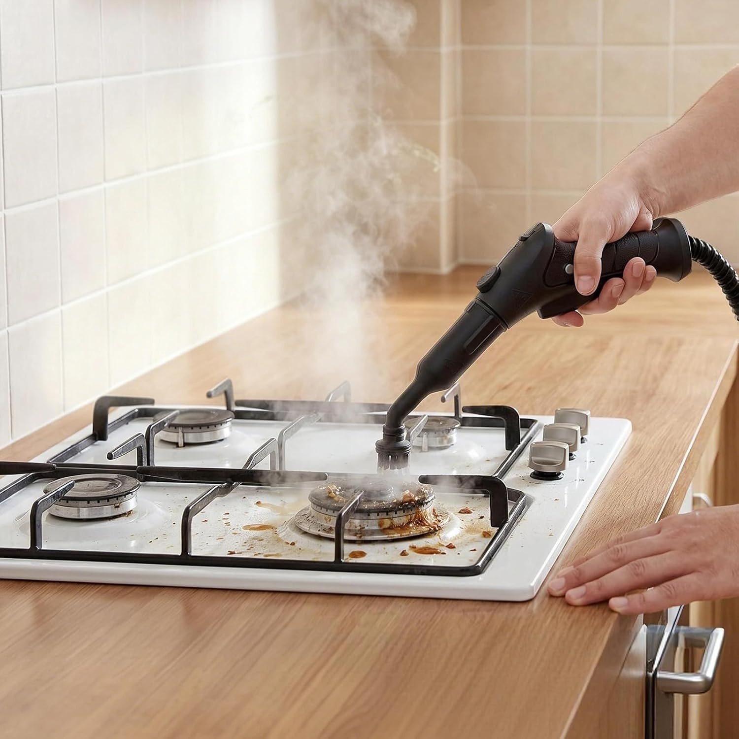 image:imageVEVOR Steam Cleaner 34 oz Tank Steamer for Cleaning with 20 Accessories Extended Power Cord and Hose Portable Handle Fast Heating Powerful Canister Steam Cleaner for Home Car Detailing Floors