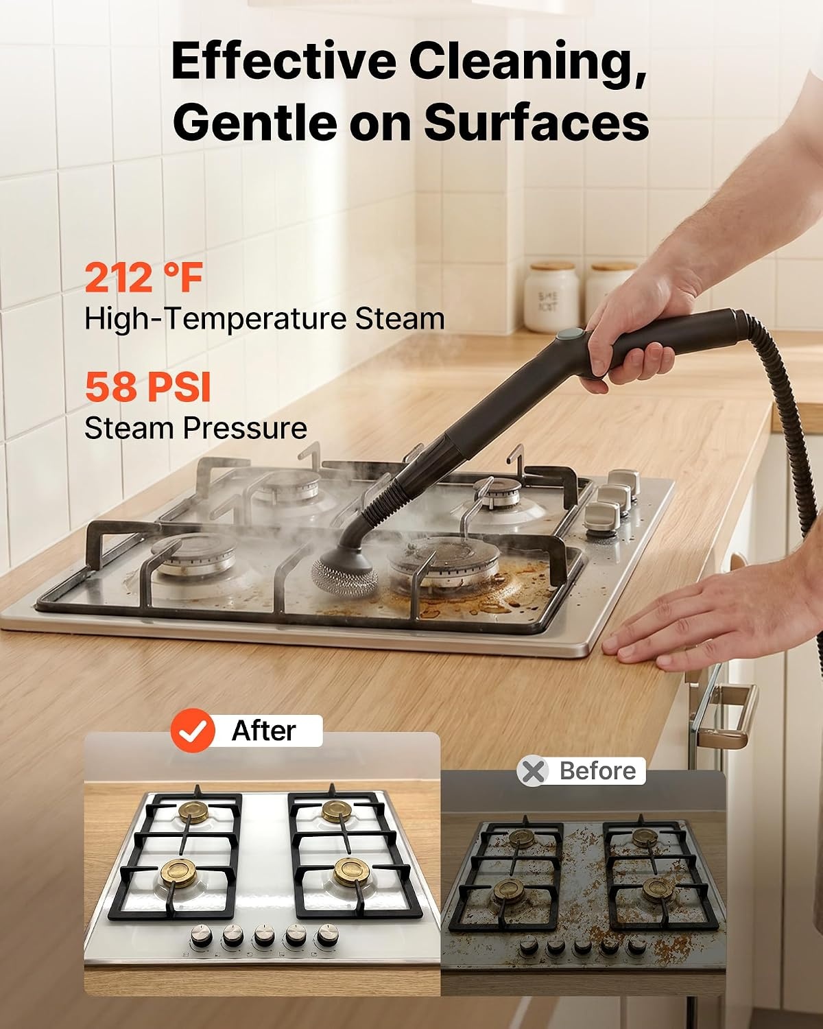 image:imageVEVOR Steam Cleaner 51 oz Tank Steamer for Cleaning with 19 Accessories Extended Power Cord and Hose Portable Handle Fast Heating Powerful Canister Steam Cleaner for Home Car Detailing Floors