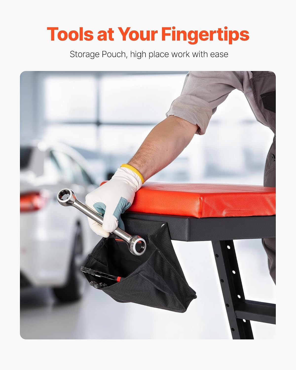 image:imageVEVOR Top Automotive Creeper with Adjustable Height 496 to 756 400 LBS Capacity High Creeper 4 Swivel Caster Wheels Heavy Duty Creeper for Auto Repair and MaintenanceH