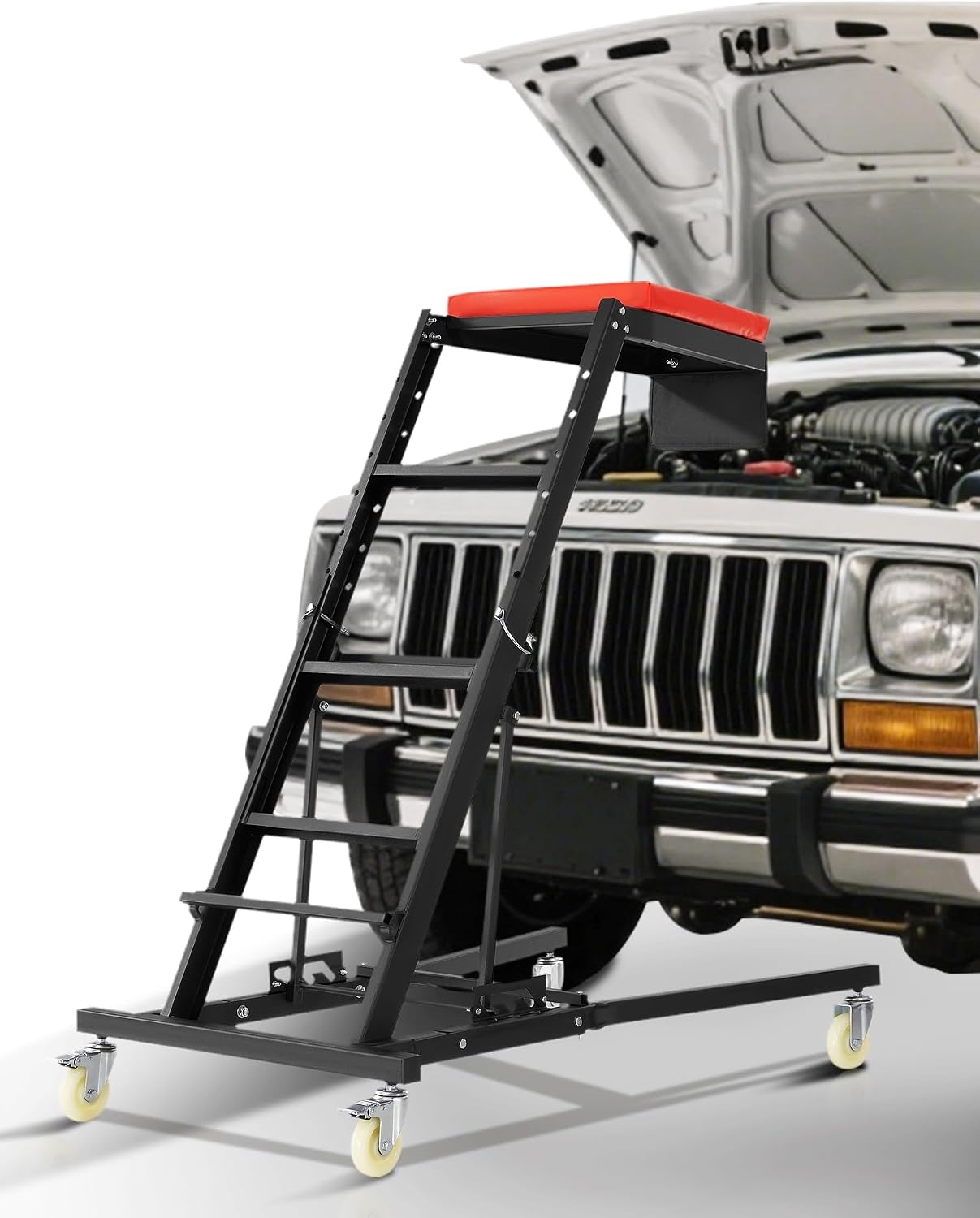 image:imageVEVOR Top Automotive Creeper with Adjustable Height 496 to 756 400 LBS Capacity High Creeper 4 Swivel Caster Wheels Heavy Duty Creeper for Auto Repair and MaintenanceH
