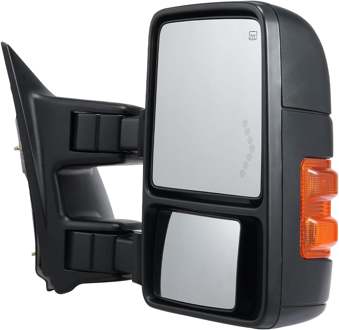 image:imageVEVOR Towing Mirrors Pair Set for 9907 Ford F250 F350 F450 F550 Super Duty 0105 Excursion Power Heated with Signal Light Manual Controlling Telescoping Folding19992007