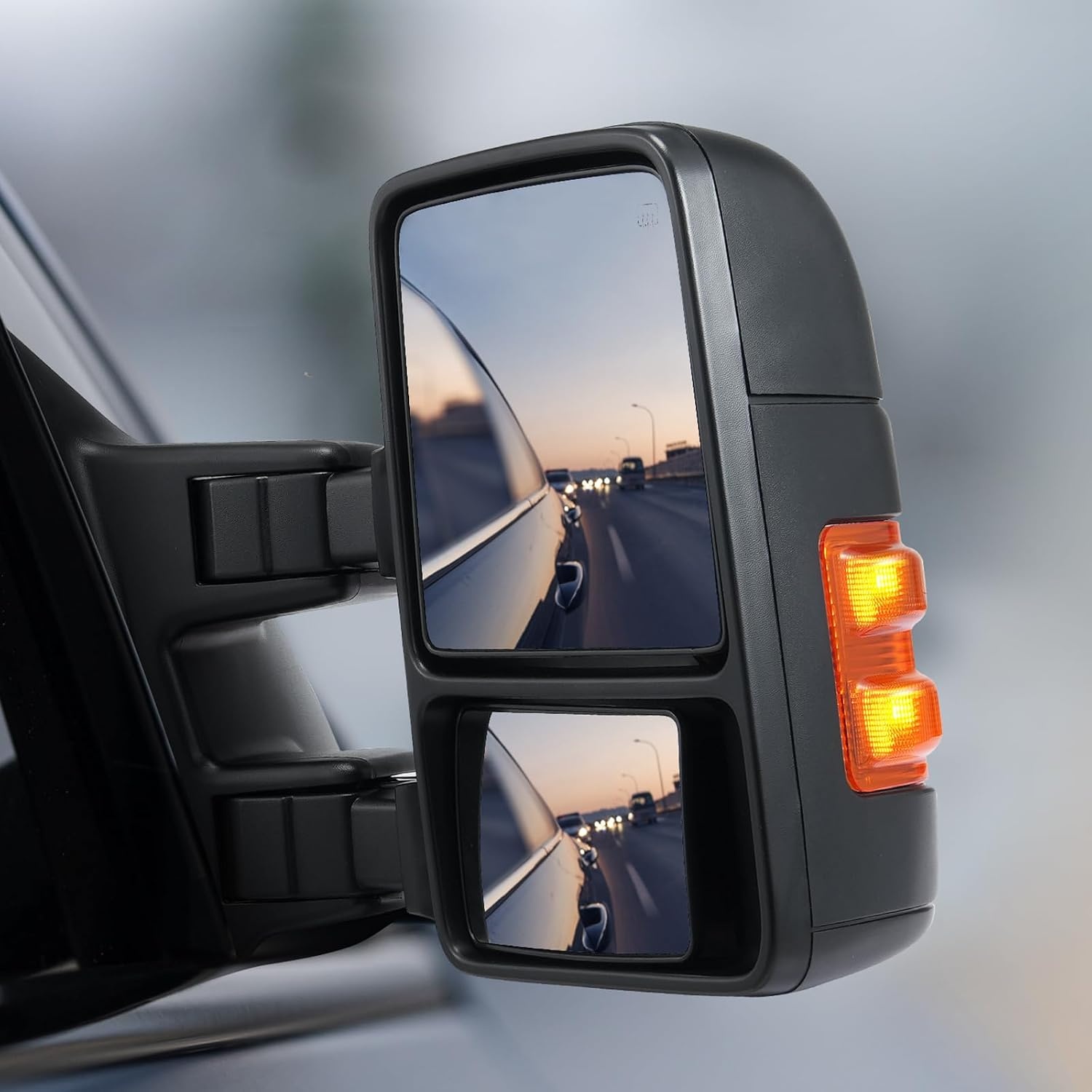 image:imageVEVOR Towing Mirrors Pair Set for 9907 Ford F250 F350 F450 F550 Super Duty 0105 Excursion Power Heated with Signal Light Manual Controlling Telescoping Folding19992007