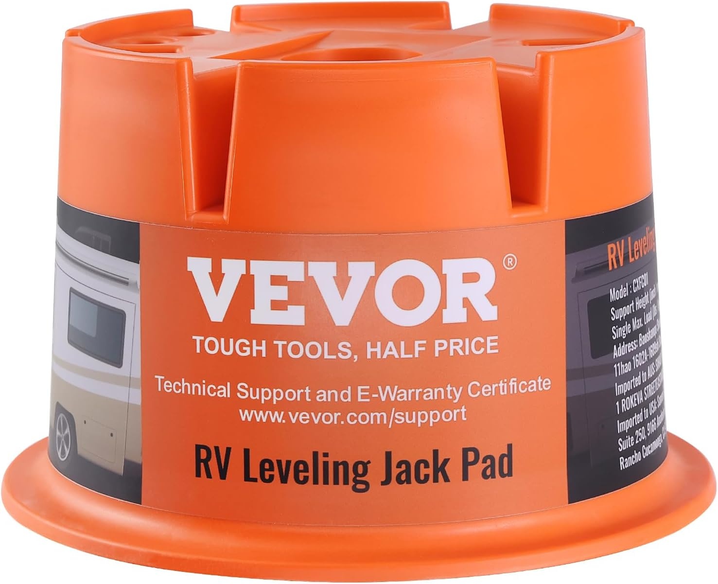 image:imageVEVOR Trailer Jack Block 2000 lbs Capacity per RV Leveling Block Polypropylene RV Camper Stabilizer Blocks RV Travel Accessories Use for Any Tongue Jack Post Foot 5th Wheels 2Pack2 PCS