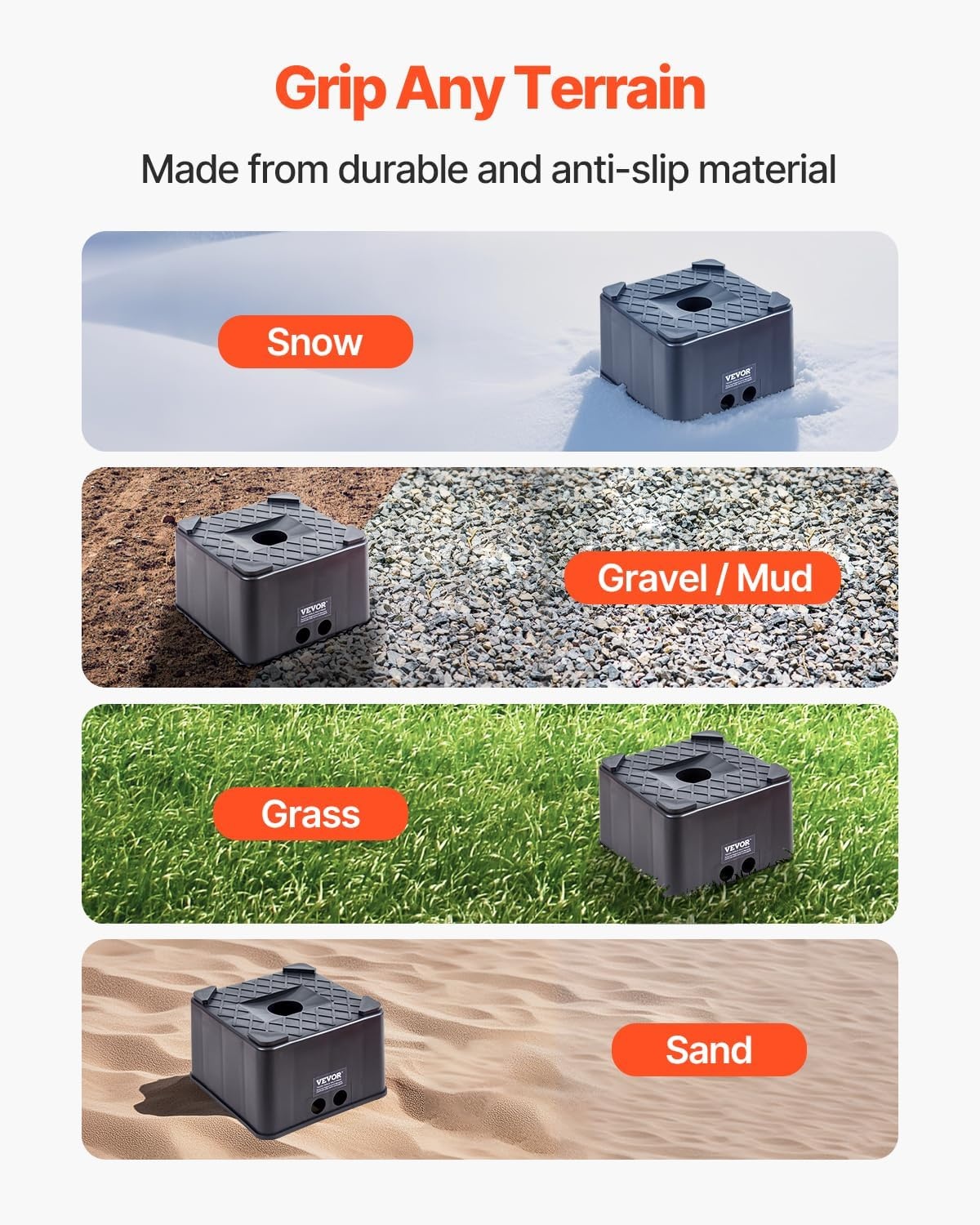 image:imageVEVOR Trailer Jack Block 6 High Heavy Duty RV Leveling Block with 6000 lbs Capacity RV Jack Stand Motorcycle Stand Stool Camper Accessories for Travel Trailers 5th Wheels Class AC Motorhomes1 PCS
