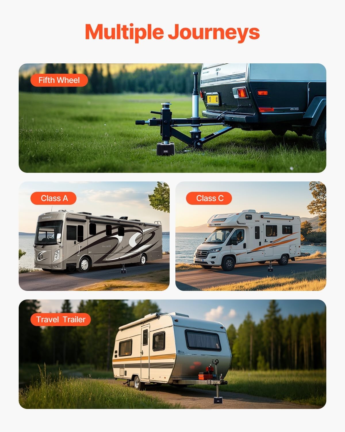 image:imageVEVOR Trailer Jack Block 6 High Heavy Duty RV Leveling Block with 6000 lbs Capacity RV Jack Stand Motorcycle Stand Stool Camper Accessories for Travel Trailers 5th Wheels Class AC Motorhomes1 PCS