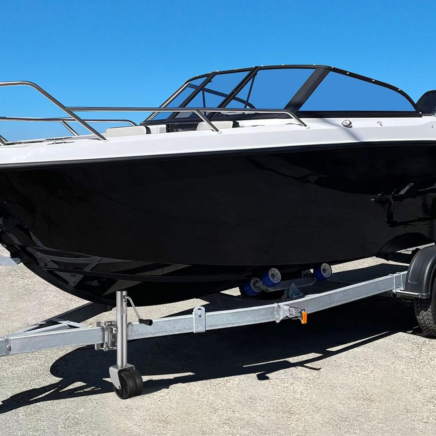 image:imageVEVOR Trailer Jack with Wheel 2000 lbs Load Capacity Heavy Duty Swivel Boat Trailer Jack with PP Dual Wheel amp Ergonomic Handle 1527 Inch Lift Range Fit for RVs Boats and Utility Trailers1500lbs Upgraded 12inch Lift