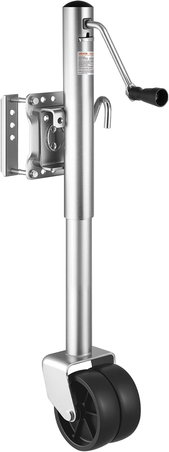 image:imageVEVOR Trailer Jack with Wheel 2000 lbs Load Capacity Heavy Duty Swivel Boat Trailer Jack with PP Dual Wheel amp Ergonomic Handle 1527 Inch Lift Range Fit for RVs Boats and Utility Trailers1500lbs Upgraded 12inch Lift
