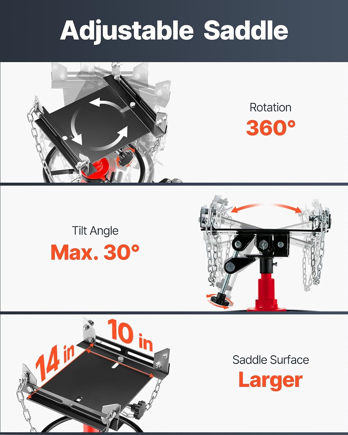 image:imageVEVOR Transmission Jack075 Ton1660 lbs Capacity Hydraulic Telescopic Transmission Jack 2Stage Floor Jack Stand with Foot Pedal 360 Swivel Wheel GarageShop Lift Hoist Red1660LBS