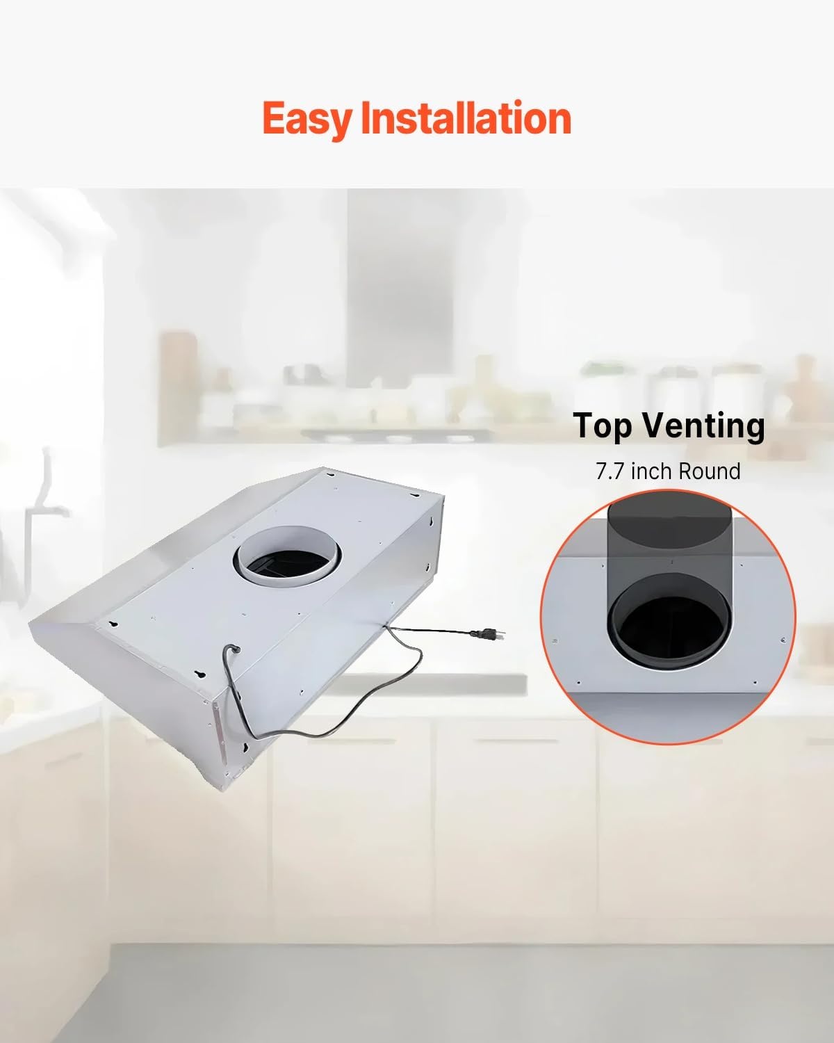 image:imageVEVOR Under Cabinet Range Hood Dual Motors Stainless Steel Permanent Filter Ductless 30 inch Kitchen Stove Vent with 3Speed Exhaust Fan 2 Baffle Filters LED Lights Touch Control Panel Silver