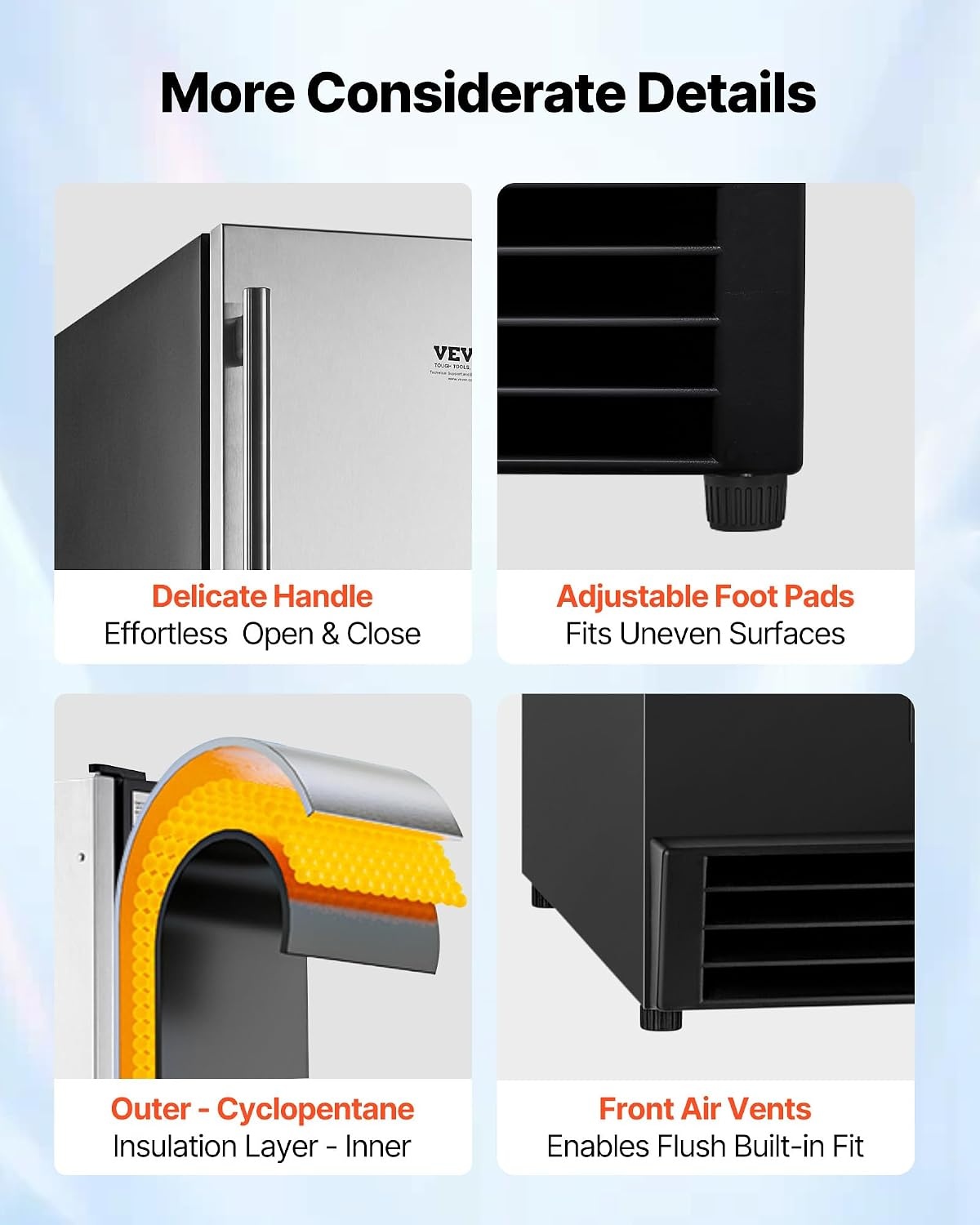 image:imageVEVOR Undercounter Builtin Ice Maker 50 LbsDay Under Counter Ice Maker Machine with Drain Pump Reversible Door Stainless Steel Freestanding Ice Maker for Commercial Home Kitchen