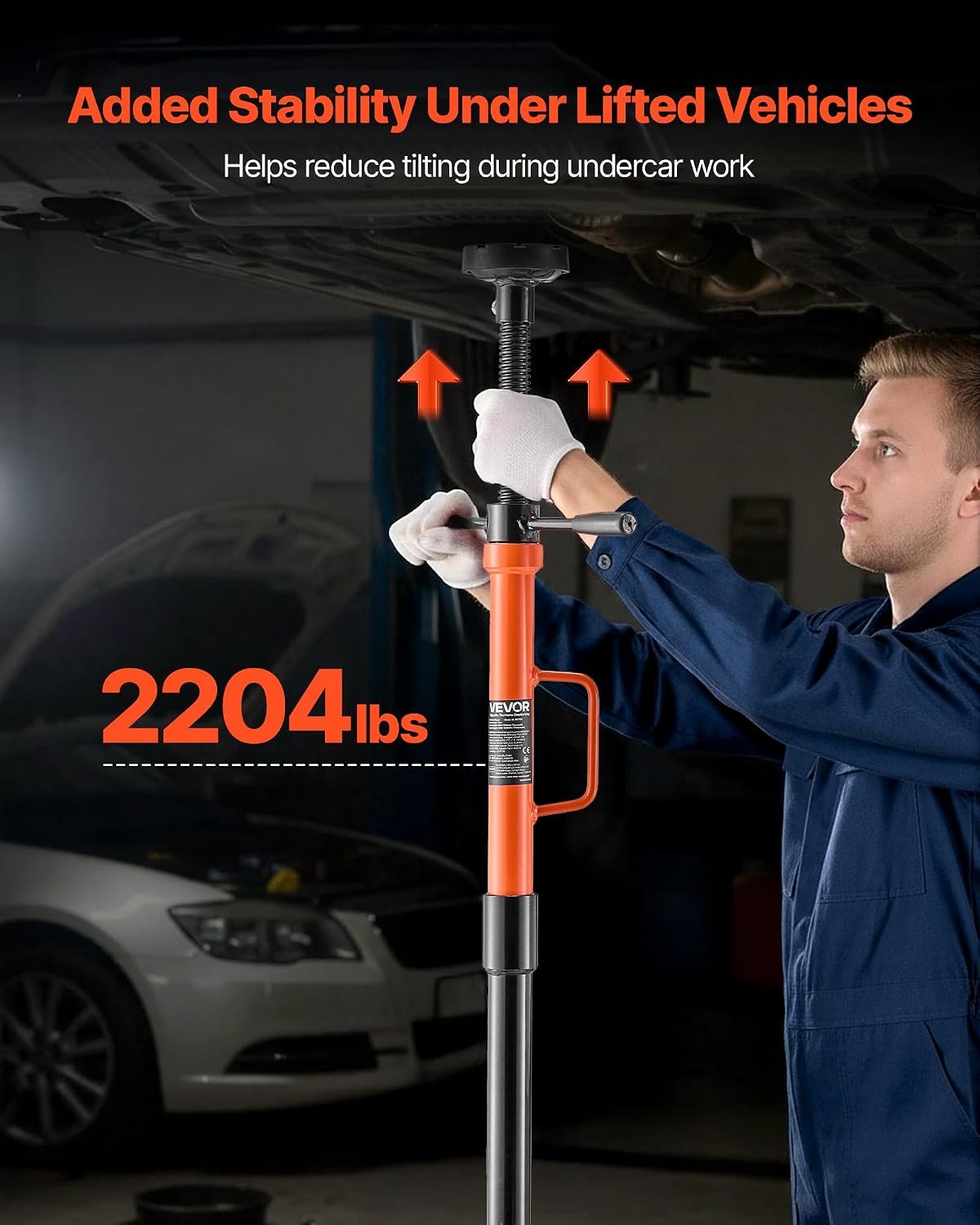 image:imageVEVOR Underhoist Support Stand 1 Ton 2204 lbs Capacity Under Hoist Jack Stand with Handle Adjustable Height Bearing Mounted Spin Handle SelfLocking Threaded Screw Support Vehicle Components