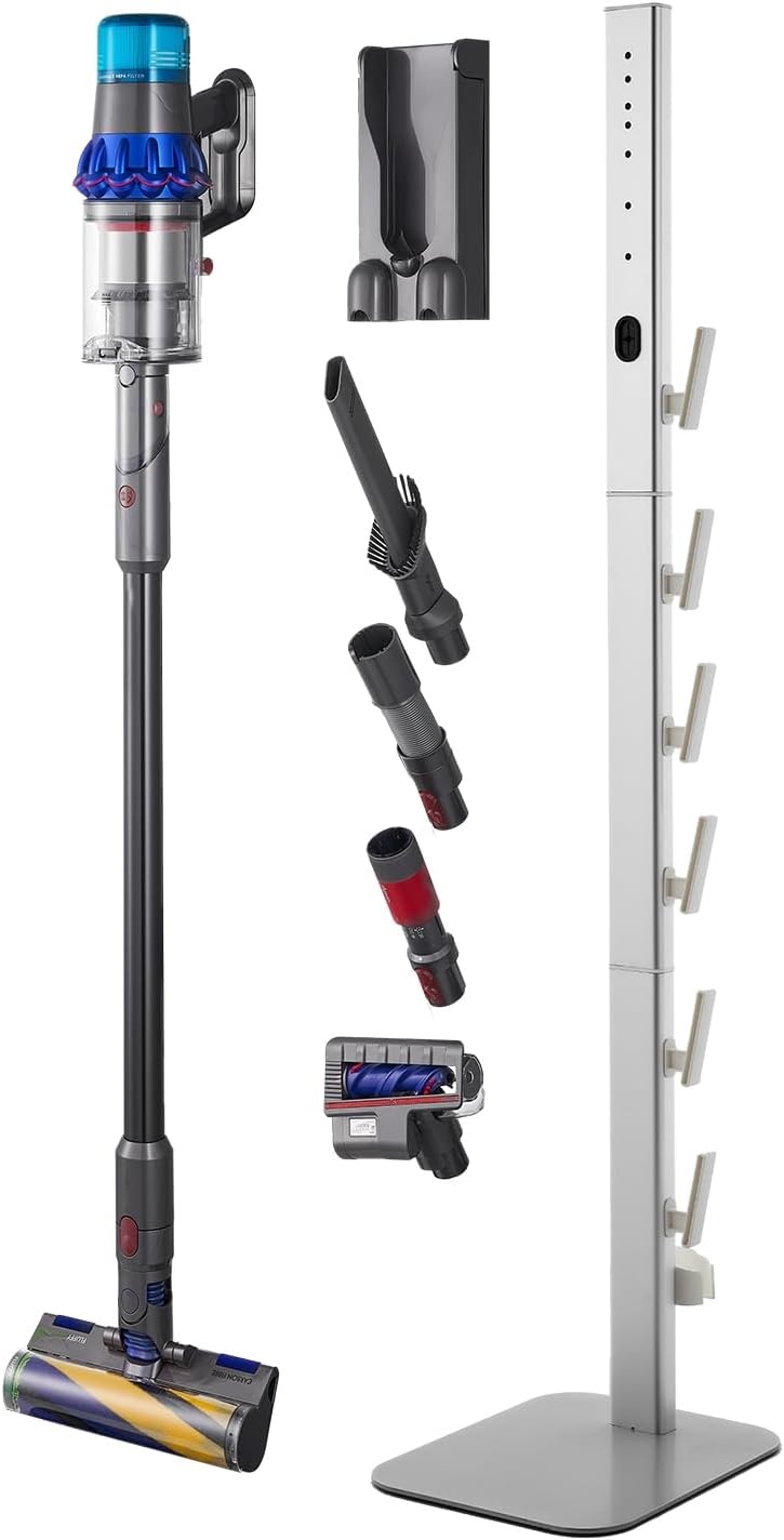 image:imageVEVOR Vacuum Stand Compatible with V6 V7 V8 V10 V11 V15 Stable Vacuum Stand Holder with 4 Hooks for DC30 DC31 DC34 DC35 DC58 DC59 DC62 D74 Cordless Upright Vacuum Cleaners amp AccessoriesSilver Tube