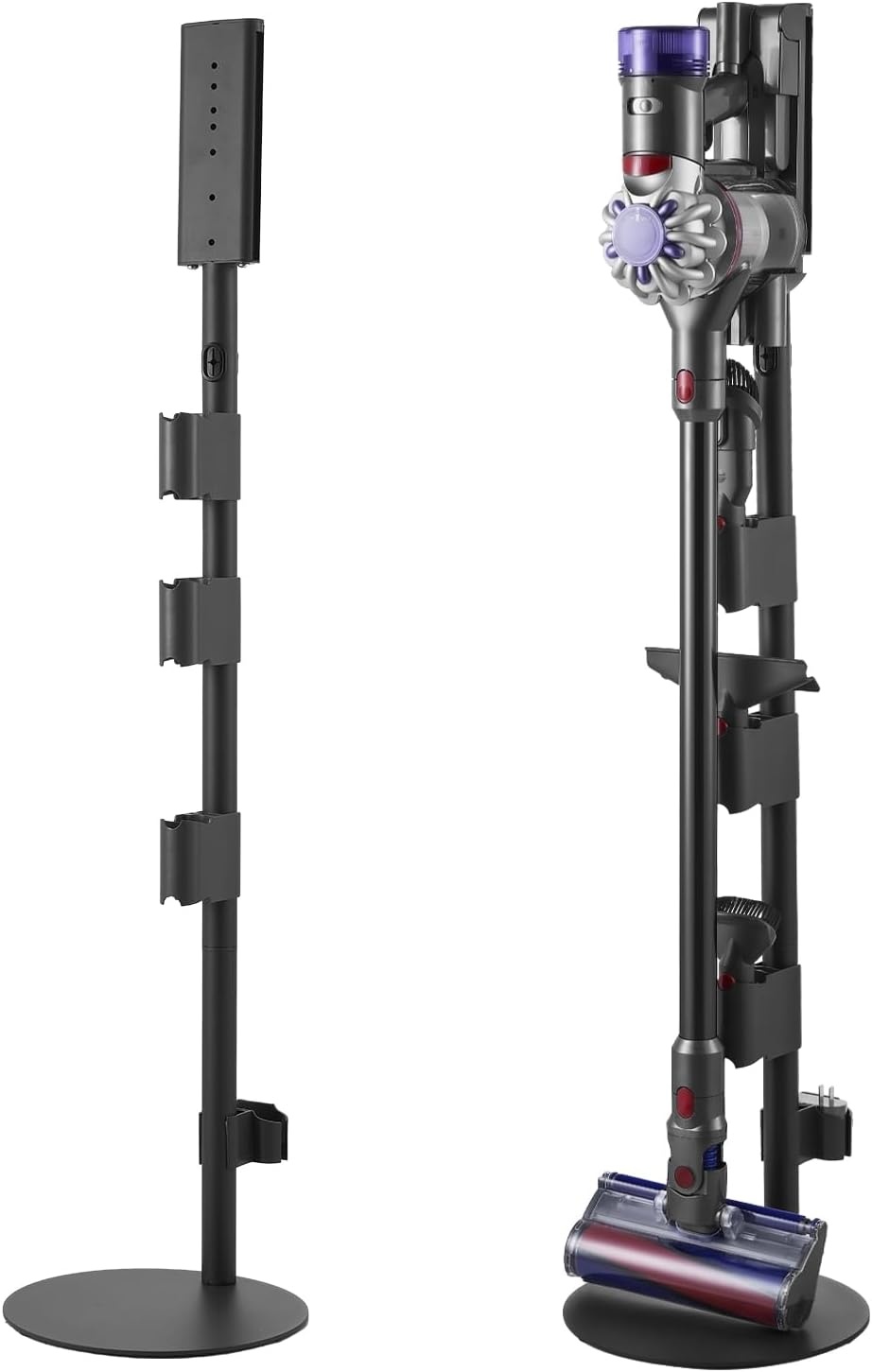 image:imageVEVOR Vacuum Stand Compatible with V6 V7 V8 V10 V11 V15 Stable Vacuum Stand Holder with 4 Hooks for DC30 DC31 DC34 DC35 DC58 DC59 DC62 D74 Cordless Upright Vacuum Cleaners amp AccessoriesGrey Tube With Plate
