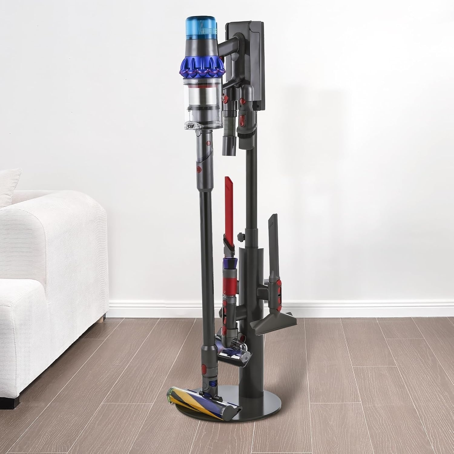 image:imageVEVOR Vacuum Stand Compatible with V6 V7 V8 V10 V11 V15 Stable Vacuum Stand Holder with 4 Hooks for DC30 DC31 DC34 DC35 DC58 DC59 DC62 D74 Cordless Upright Vacuum Cleaners amp AccessoriesBlack Extendable Tube