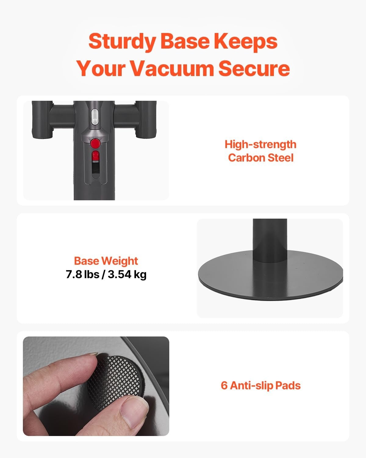 image:imageVEVOR Vacuum Stand Compatible with V6 V7 V8 V10 V11 V15 Stable Vacuum Stand Holder with 4 Hooks for DC30 DC31 DC34 DC35 DC58 DC59 DC62 D74 Cordless Upright Vacuum Cleaners amp AccessoriesBlack Extendable Tube