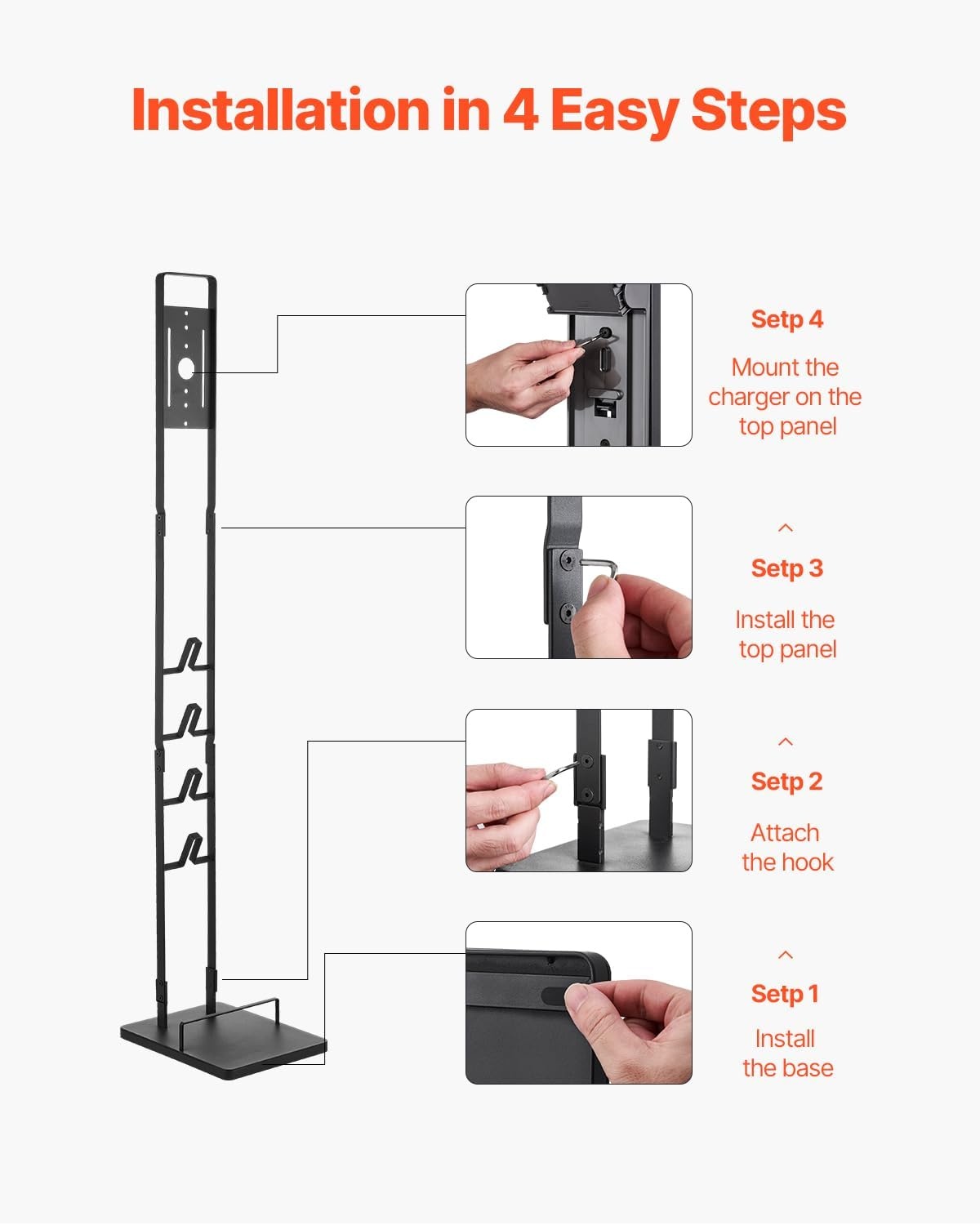 image:imageVEVOR Vacuum Stand Compatible with V6 V7 V8 V10 V11 V15 Stable Vacuum Stand Holder with 4 Hooks for DC30 DC31 DC34 DC35 DC58 DC59 DC62 D74 Cordless Upright Vacuum Cleaners amp AccessoriesBlack Frame
