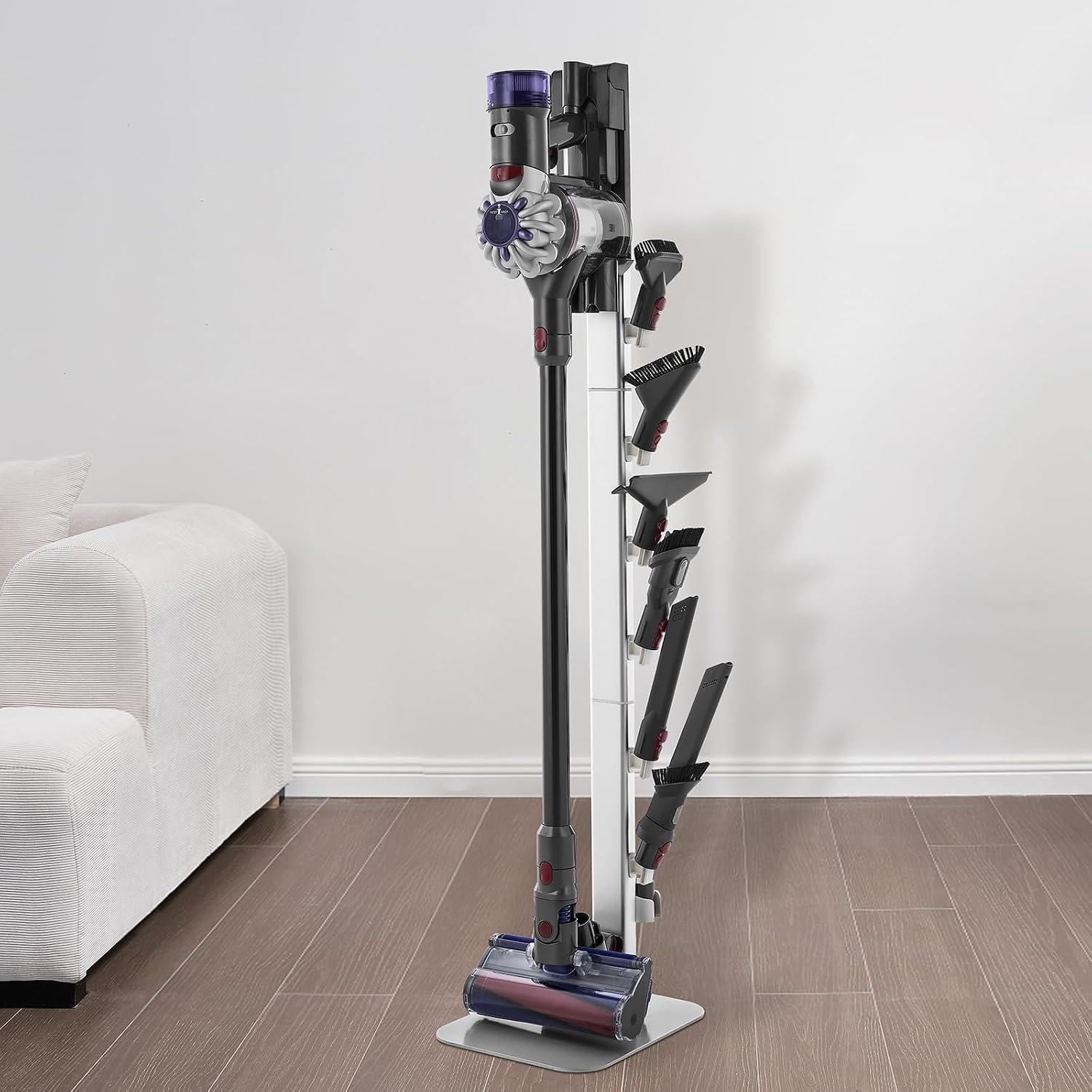 image:imageVEVOR Vacuum Stand Compatible with V6 V7 V8 V10 V11 V15 Stable Vacuum Stand Holder with 4 Hooks for DC30 DC31 DC34 DC35 DC58 DC59 DC62 D74 Cordless Upright Vacuum Cleaners amp AccessoriesSilver Tube
