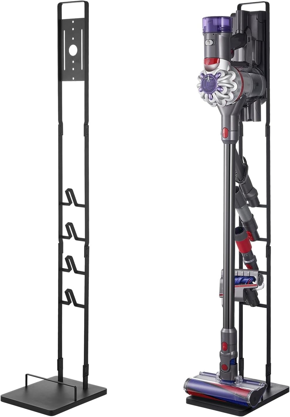 image:imageVEVOR Vacuum Stand Compatible with V6 V7 V8 V10 V11 V15 Stable Vacuum Stand Holder with 4 Hooks for DC30 DC31 DC34 DC35 DC58 DC59 DC62 D74 Cordless Upright Vacuum Cleaners amp AccessoriesBlack Frame