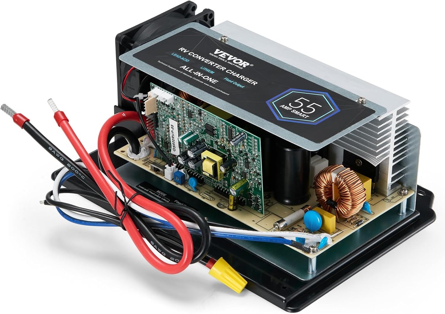 image:imageVEVOR WF8955ADMBA Main Board Assembly 55 Amp ThreeStage RV Power Converter Replacement Unit Compatible with Lithium Lead Acid Battery Fit for WF8955 Parallax 7145 amp 7145 Series ConvertersBlack
