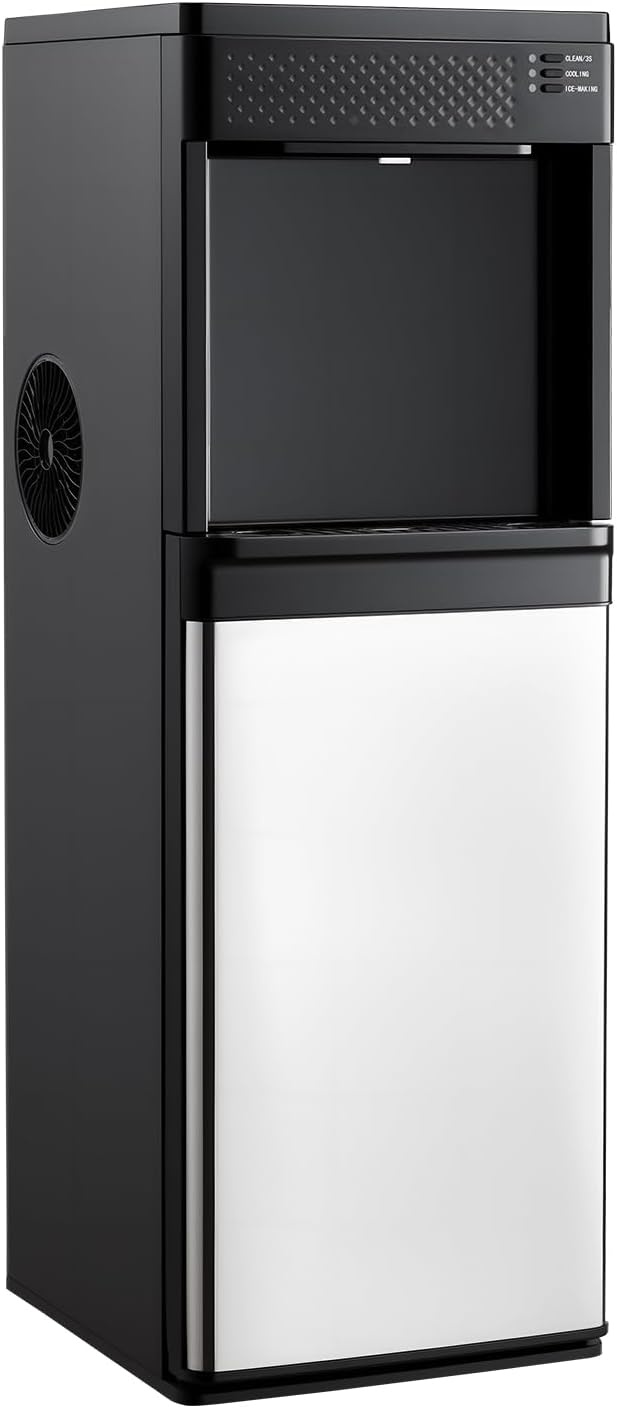 image:imageVEVOR Water Dispenser with Ice Maker 3in1 Countertop Water Dispenser 35 LBS24H 12 Cubes7 Min Fast Ice Making with 4 LBS Storage BulletCrushed ICES amp ColdWater for Home Kitchen Party33 LBS24HFloorStanding