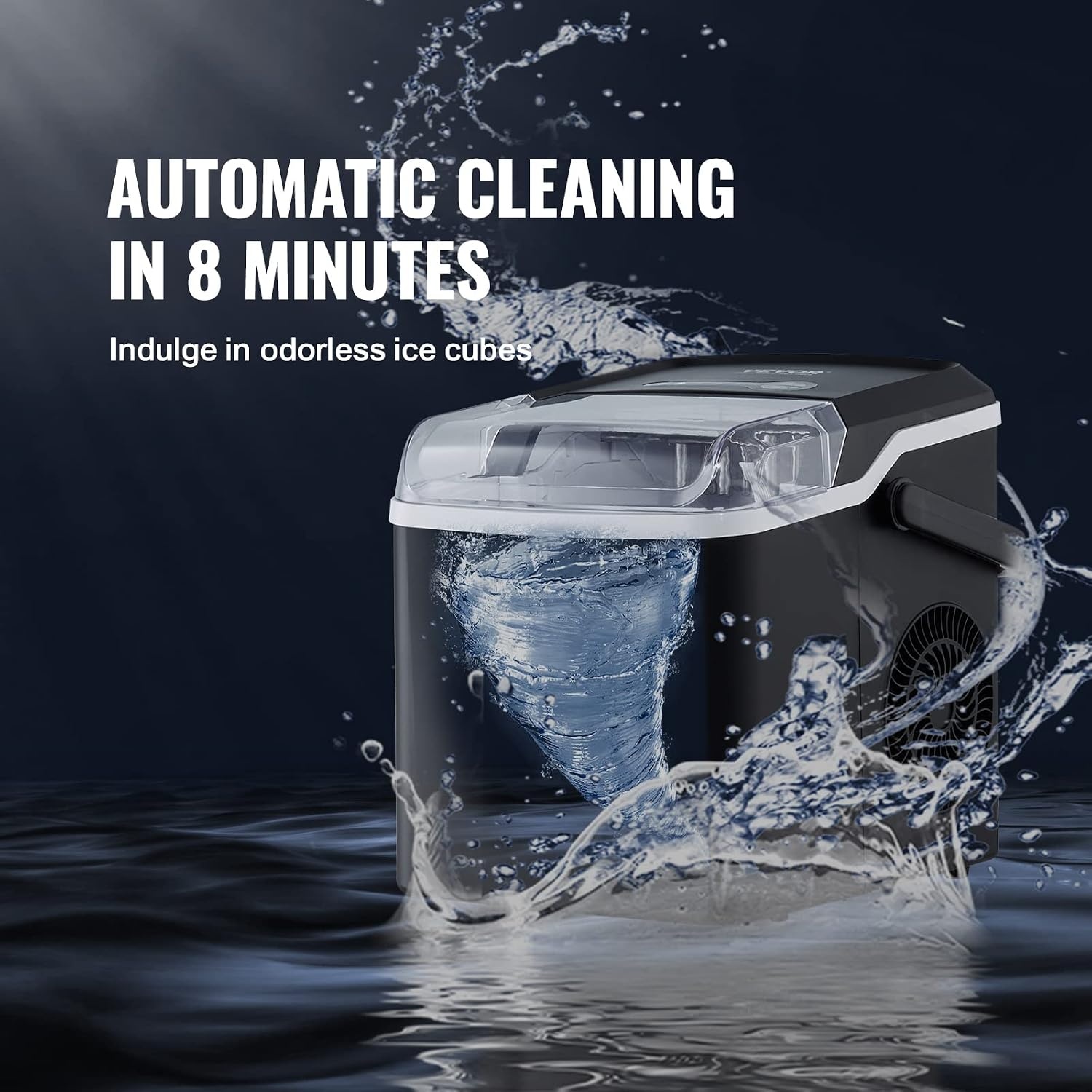image:imageVEVOR Water Dispenser with Ice Maker 3in1 Countertop Water Dispenser 35 LBS24H 12 Cubes7 Min Fast Ice Making with 4 LBS Storage BulletCrushed ICES amp ColdWater for Home Kitchen Party26lbs24H