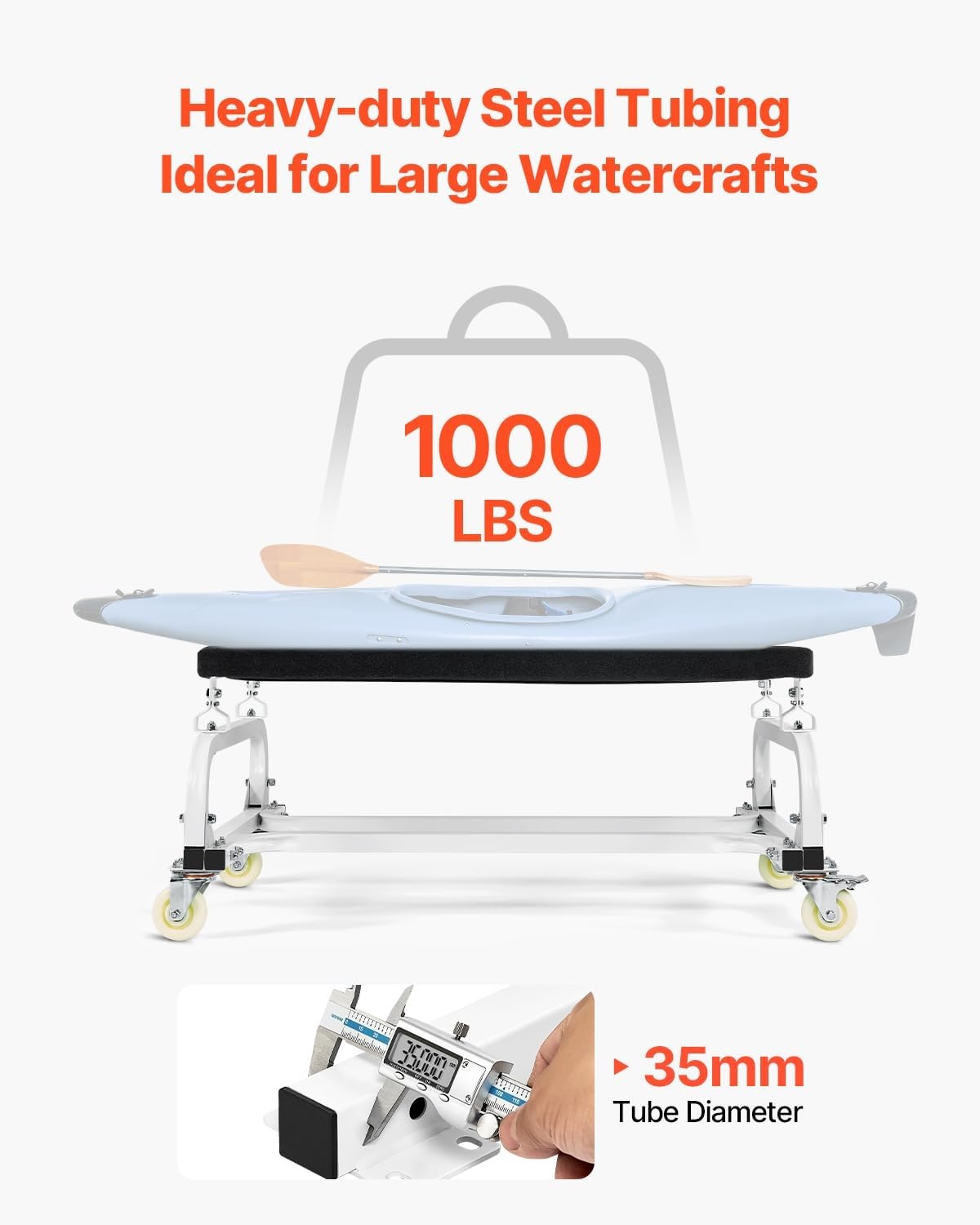 image:imageVEVOR Watercraft PWC Dolly 1300 lbs Load Capacity Jet Ski Stand PWC Cart for Moving Watercraft Adjustable Bunks with 4 Casters amp 2 Brakes HeavyDuty Jet Ski Cart for Kayaks Jet Skis Speedboats1000lbs