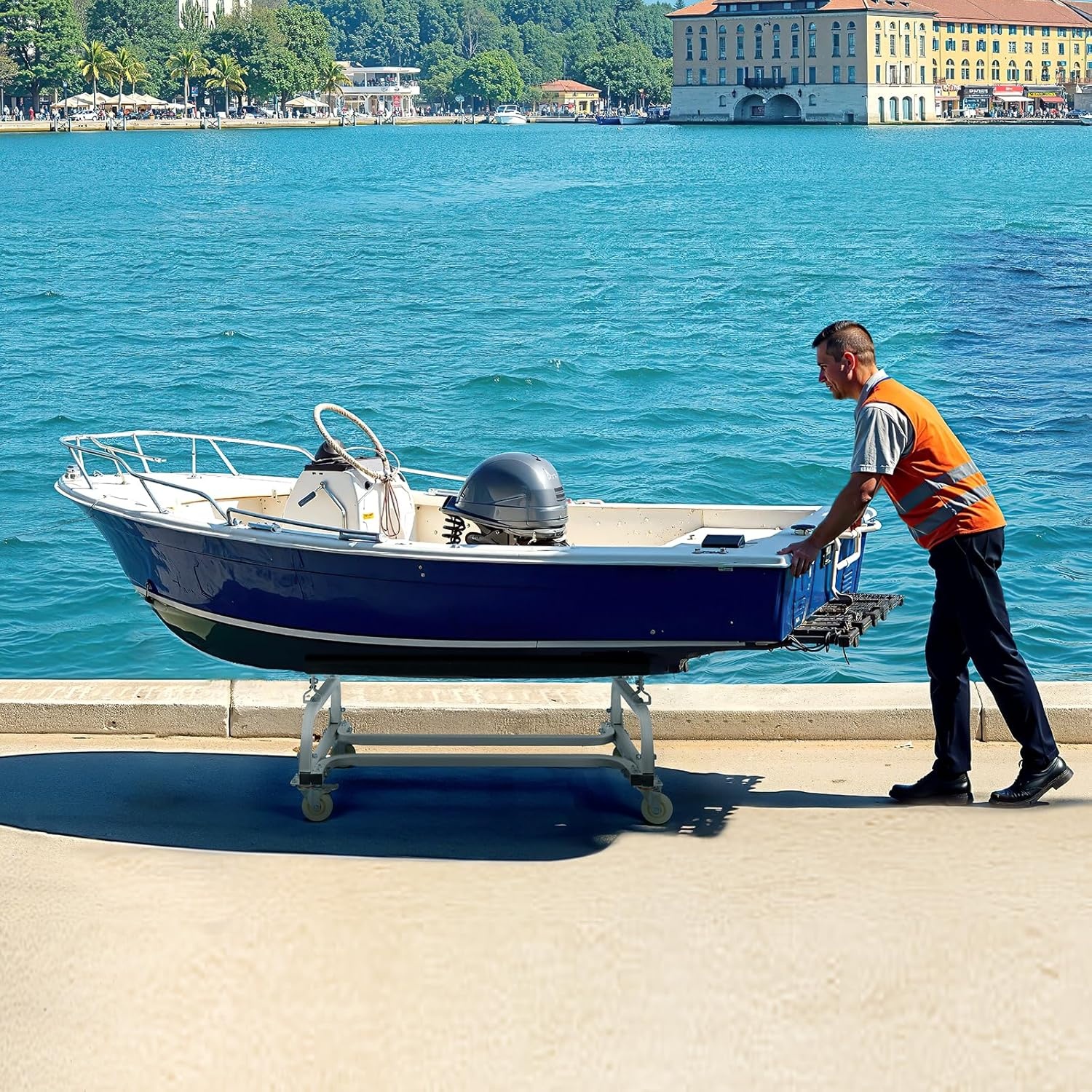 image:imageVEVOR Watercraft PWC Dolly 1300 lbs Load Capacity Jet Ski Stand PWC Cart for Moving Watercraft Adjustable Bunks with 4 Casters amp 2 Brakes HeavyDuty Jet Ski Cart for Kayaks Jet Skis Speedboats1000lbs