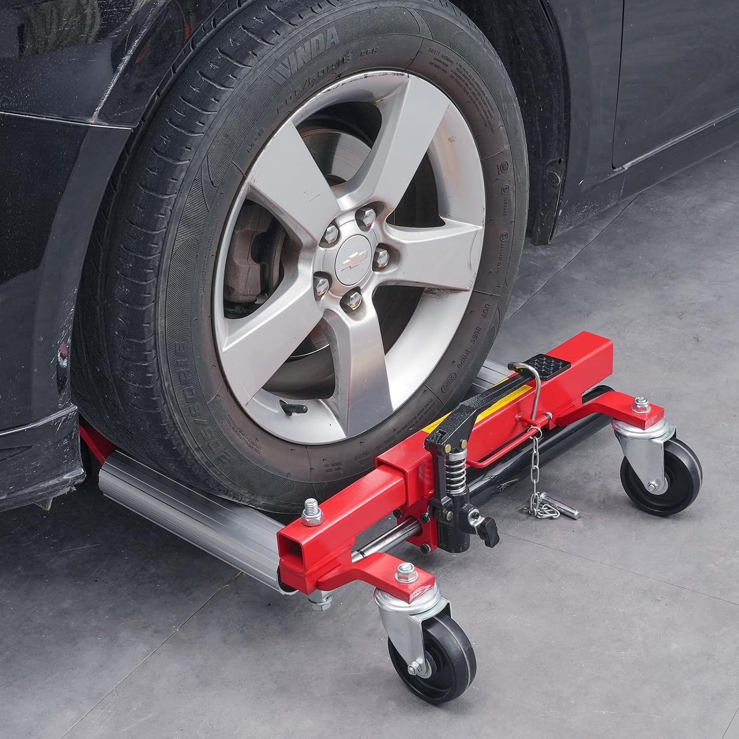 image:imageVEVOR Wheel Dolly Max Capacity 1500 Lbs Car Jack Dolly Lifter with 360 Rotatable Wheels Heavy Duty Vehicle Positioning Hydraulic Tire Jack for Vehicle Repair and MovingRed