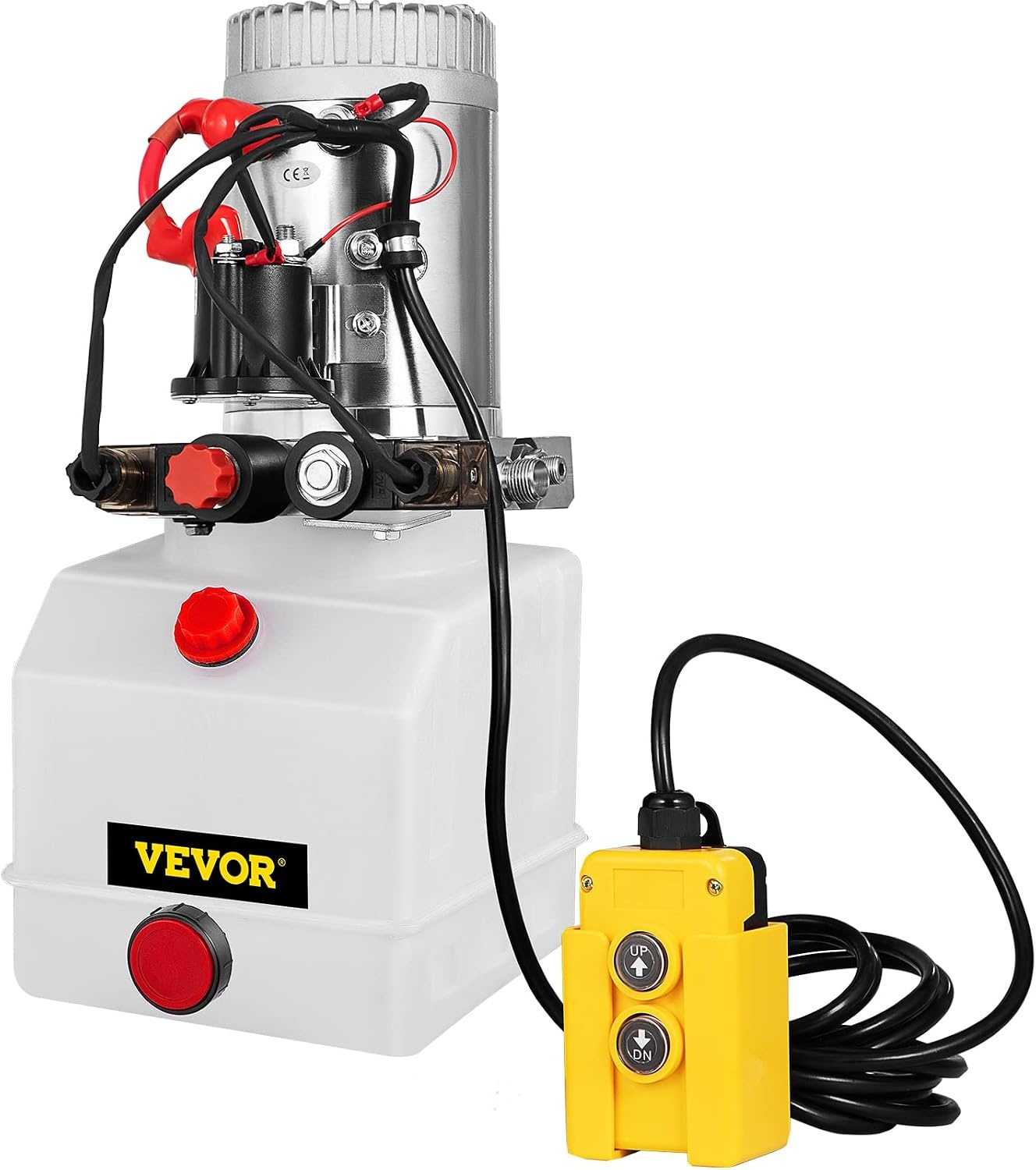 image:imageVevor Hydraulic Pump 3 Quart Hydraulic Power Unit Double Acting Hydraulic Pump for Dump Trailer Car Lifting 12V DC Plastic Oil Reservoir Plastic Double Acting Industrial amp Scientific