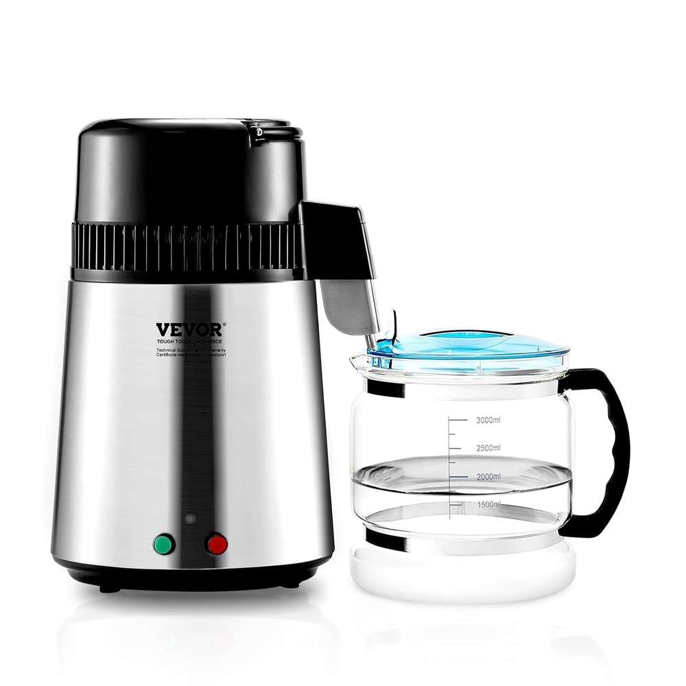 image:imageVEVOR 11 Gallon Water Distiller 750W BPA Free Container Countertop 304 Stainless Steel Interior Stiller Foodgrade Water Tank Button Control Distilled Water Maker for Home amp Commercial UseSilver