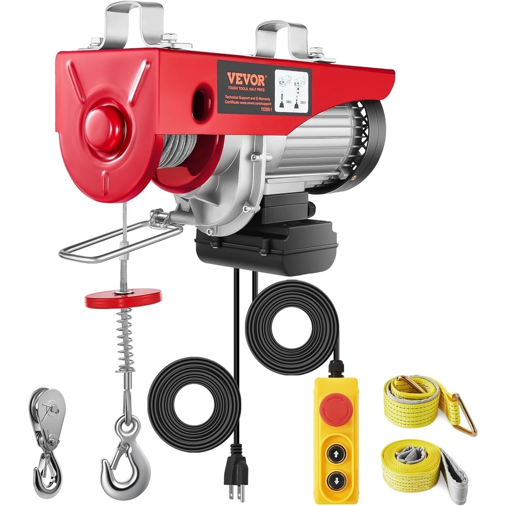 image:imageVEVOR 2200lbs Electric Hoist w14ft Wired Remote Control 110v Electric Hoist with 40ft Single Cable Lifting Height for Garage Warehouse Factory Control for Garage Shop Hotel Home2200lbs Wired
