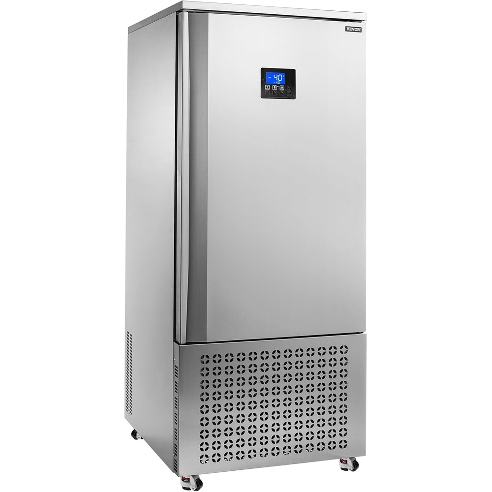 image:imageVEVOR 32L Blast Freezer 4 Trays Commercial Freezers Flashlt3168Fgt Mini Countertop Shock Frozen for Home 360 Fan Cooling Batch Freeze 304 Stainless Steel Blast Chiller for Seafood Ice Cream370L