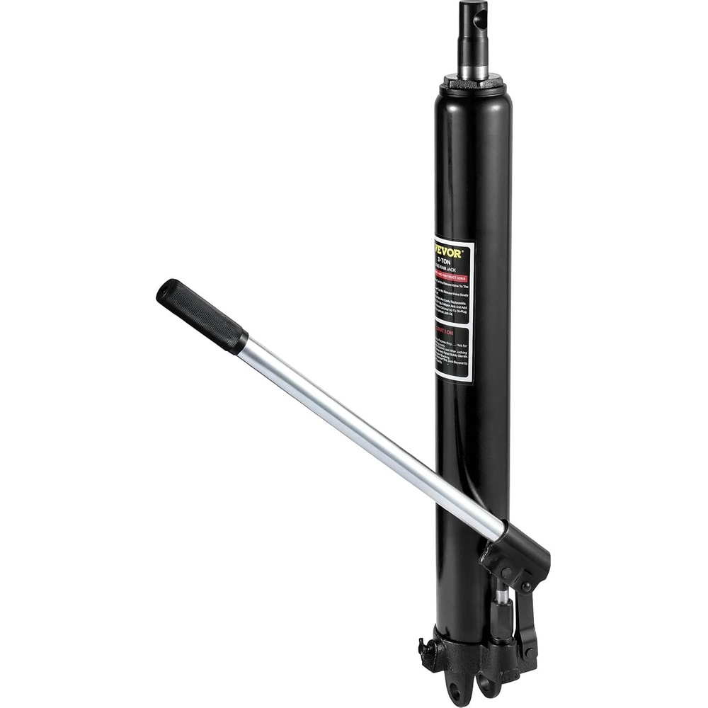 image:imageVEVOR 4 Ton Hydraulic Long Ram Jack Cherry Picker Ram with Single Piston Pump Manual Engine Hoist Cylinder with Handle and Flat Base for Garage amp Engine Lifting RedBlack