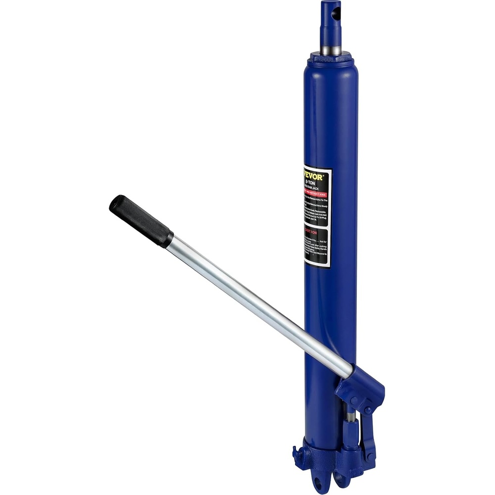 image:imageVEVOR 4 Ton Hydraulic Long Ram Jack Cherry Picker Ram with Single Piston Pump Manual Engine Hoist Cylinder with Handle and Flat Base for Garage amp Engine Lifting RedBlue