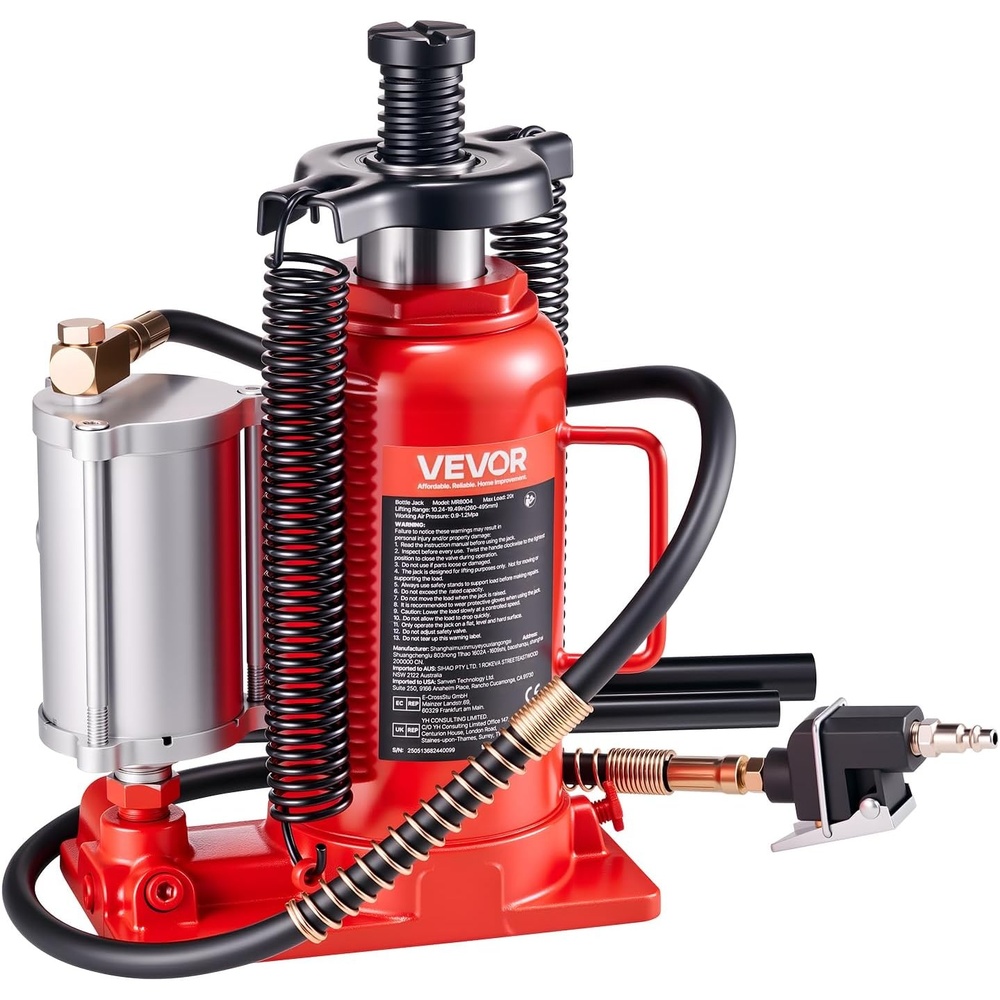 image:imageVEVOR Air Hydraulic Bottle Jack 20 Ton 44092 lbs Capacity 102195 Inch Lifting Range PneumaticManual Heavy Duty Welded Bottle Jack with Pump for Car SUV Pickup Truck RV Auto Repairred