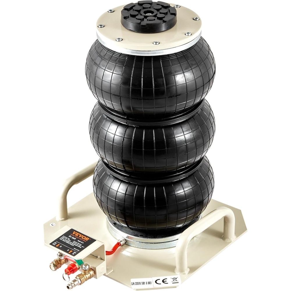 image:imageVEVOR Air Jack 3 Ton6600 lbs Triple Bag Air Jack Airbag Jack with Six Steel Pipes Lift up to 177 inch450 mm 35 s Fast Lifting Pneumatic Jack with Side Handles for Car Garage Repair