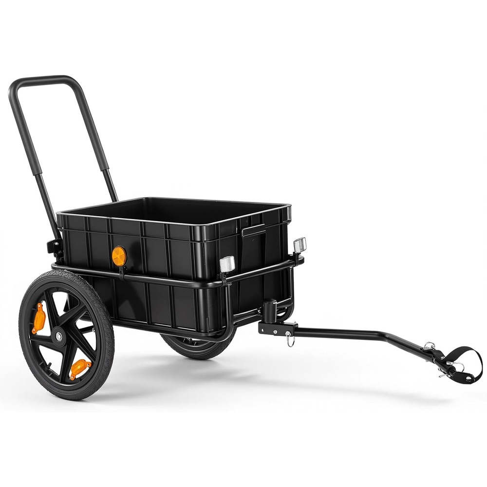 image:imageVEVOR Bike Cargo Trailer 88100160 lbs Load Capacity HeavyDuty Bicycle Wagon Cart Foldable Compact Storage with Universal Hitch100lb 2in1