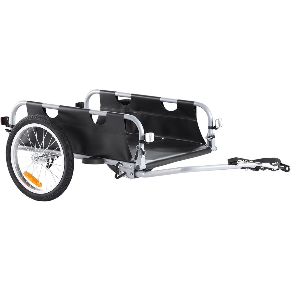 image:imageVEVOR Bike Cargo Trailer 88100160 lbs Load Capacity HeavyDuty Bicycle Wagon Cart Foldable Compact Storage with Universal Hitch100lb Aluminum