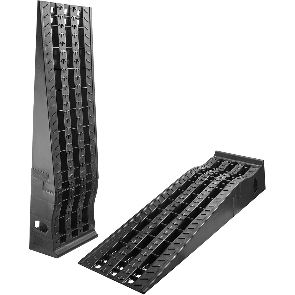 image:imageVEVOR Car Ramps 2 PCS 13000 lbs GVW Capacity 63 in Lift Height Portable High Profile Car Service Ramps for Home Garage Maintenance and Oil Changes Heavy Duty for Truck SUV Vehicle Repair Black63525inch