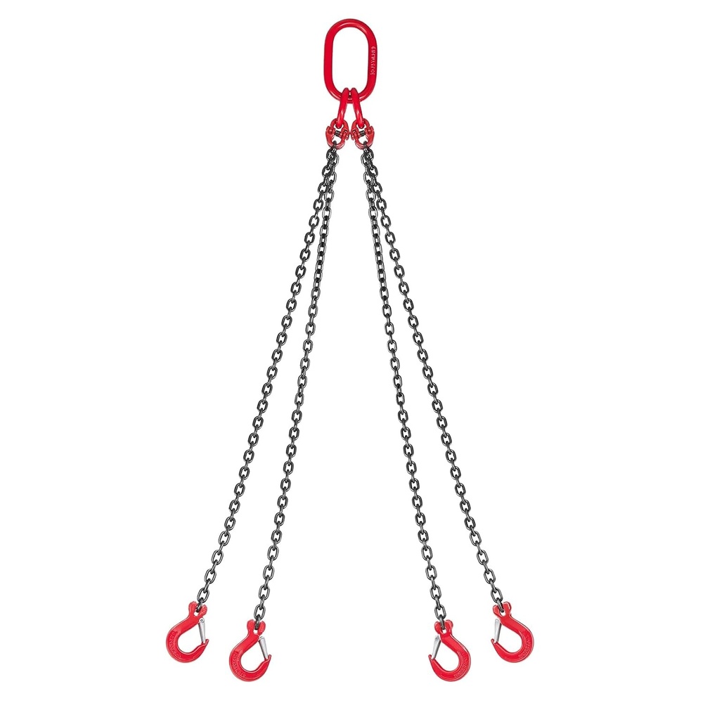 image:imageVEVOR Chain Sling 14 in x 5 ft Lifting Chains with 4 Leg Grab Hooks Heavy Duty G80 Alloy Steel Lifting Sling 6600LBS Capacity Adjustable Engine Chain Hoist Lifts for Cargo Security Towing14 Inch x 5 FT Adjustable
