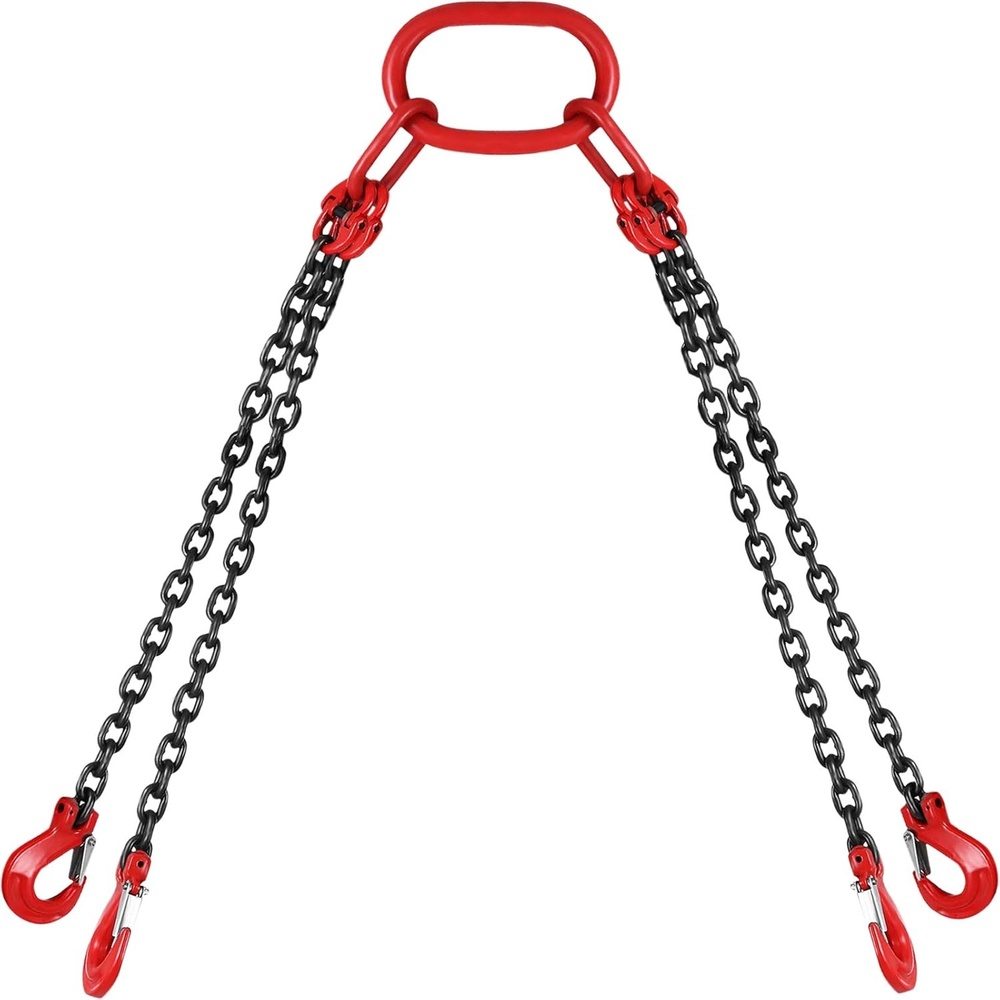 image:imageVEVOR Chain Sling 14 in x 5 ft Lifting Chains with 4 Leg Grab Hooks Heavy Duty G80 Alloy Steel Lifting Sling 6600LBS Capacity Adjustable Engine Chain Hoist Lifts for Cargo Security Towing516 Inch x 5 FT