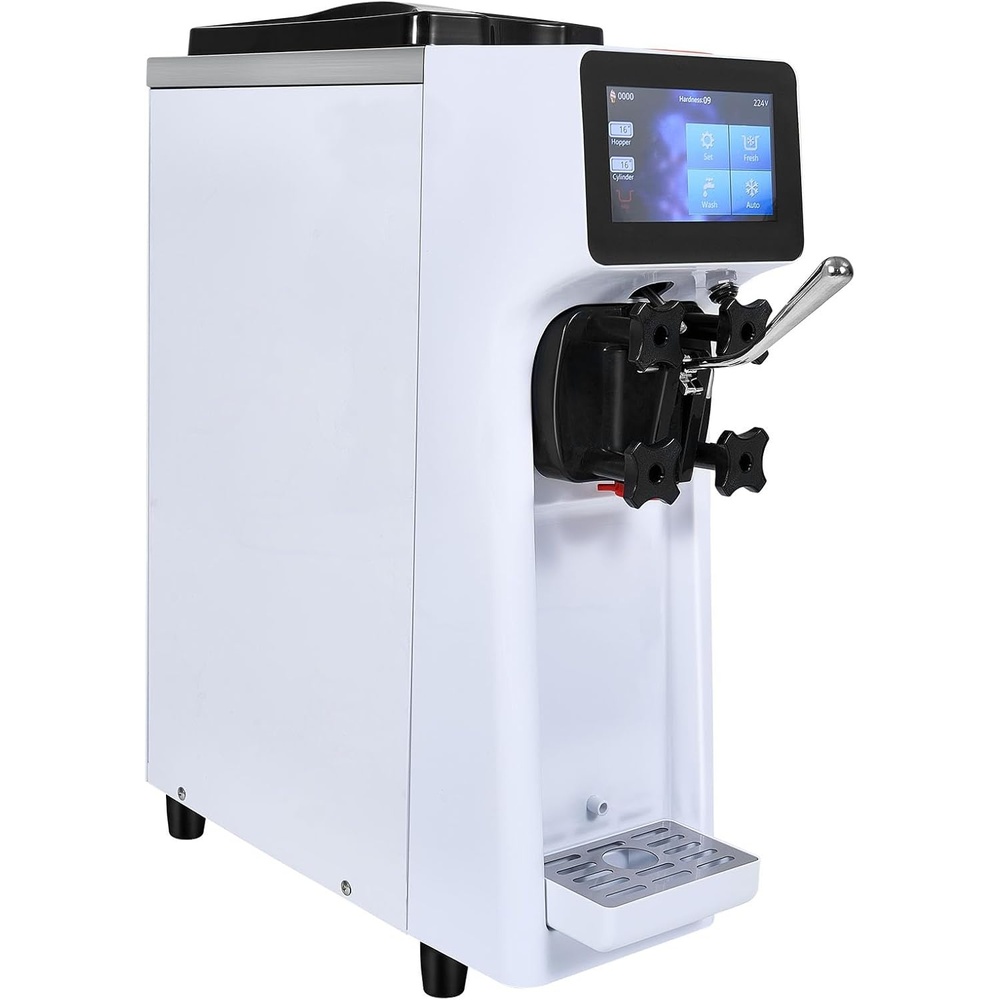 image:imageVEVOR Commercial Ice Cream Machine 12 LH Yield 1713W Single Flavor Countertop Hard Serve Ice Cream Maker 45L Stainless Steel Cylinder LED Panel Auto Clean Precooling for Restaurant Snack BarsCountertop 1 Flavors Flagship Model