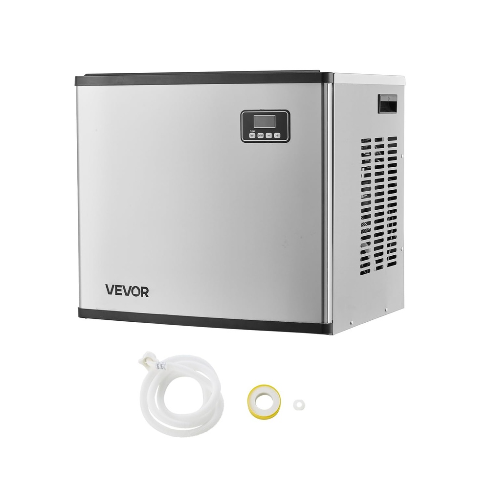 image:imageVEVOR Commercial Ice Maker Machine  Head 400 LbsDay Stainless Steel Ice Machine with Scheduled IceMaking SelfCleaning Adjustable Thickness Ideal for Restaurant Bar Cafe Hotel  Head Only222 x 176 x 20 in