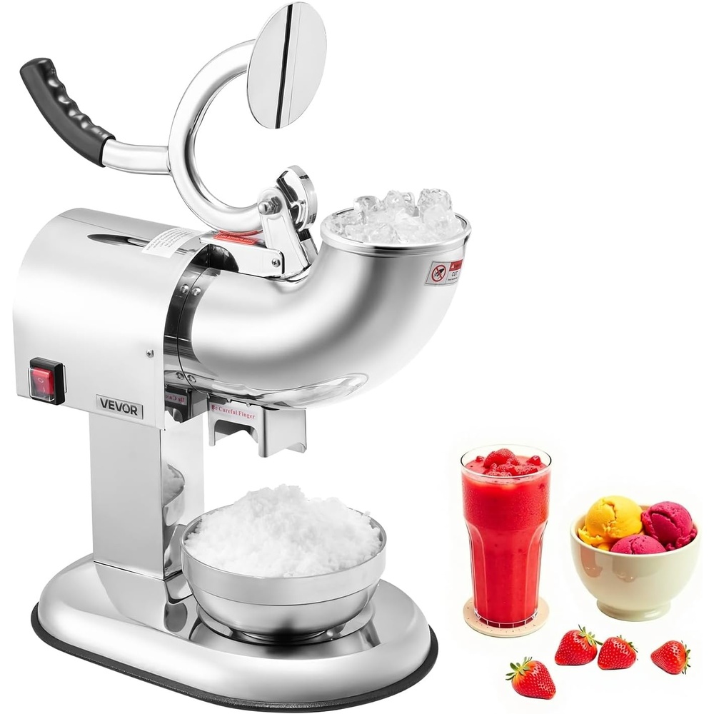 image:imageVEVOR Commercial Ice Shaver Machine 661 LBSH Electric Ice Crusher with Replaceable Container 350W Premium Motor 4 Blades Shaved Snow Cone Machine Ice Maker for Dessert Shop Bar Party SilverSilver