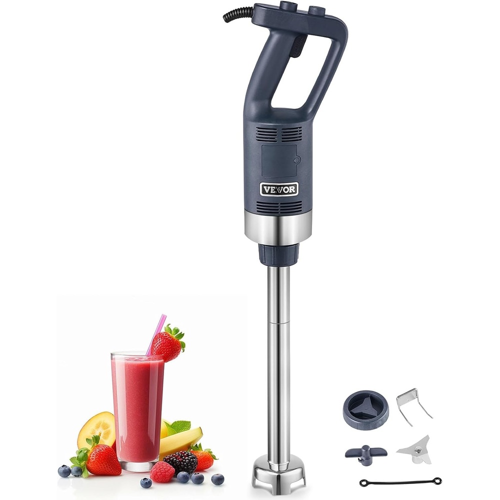 image:imageVEVOR Commercial Immersion Blender 500 Watt 20Inch Heavy Duty Hand Mixer Variable Speed Mixer with 304 Stainless Steel Blade MultiPurpose Portable Mixer for Soup Smoothie Puree Baby Food Variable Speed Stick Machine with 304 Stainless Steel Blade MultiPurpose Portable for Soup Smoothie Puree Baby Food500Watt 16inch