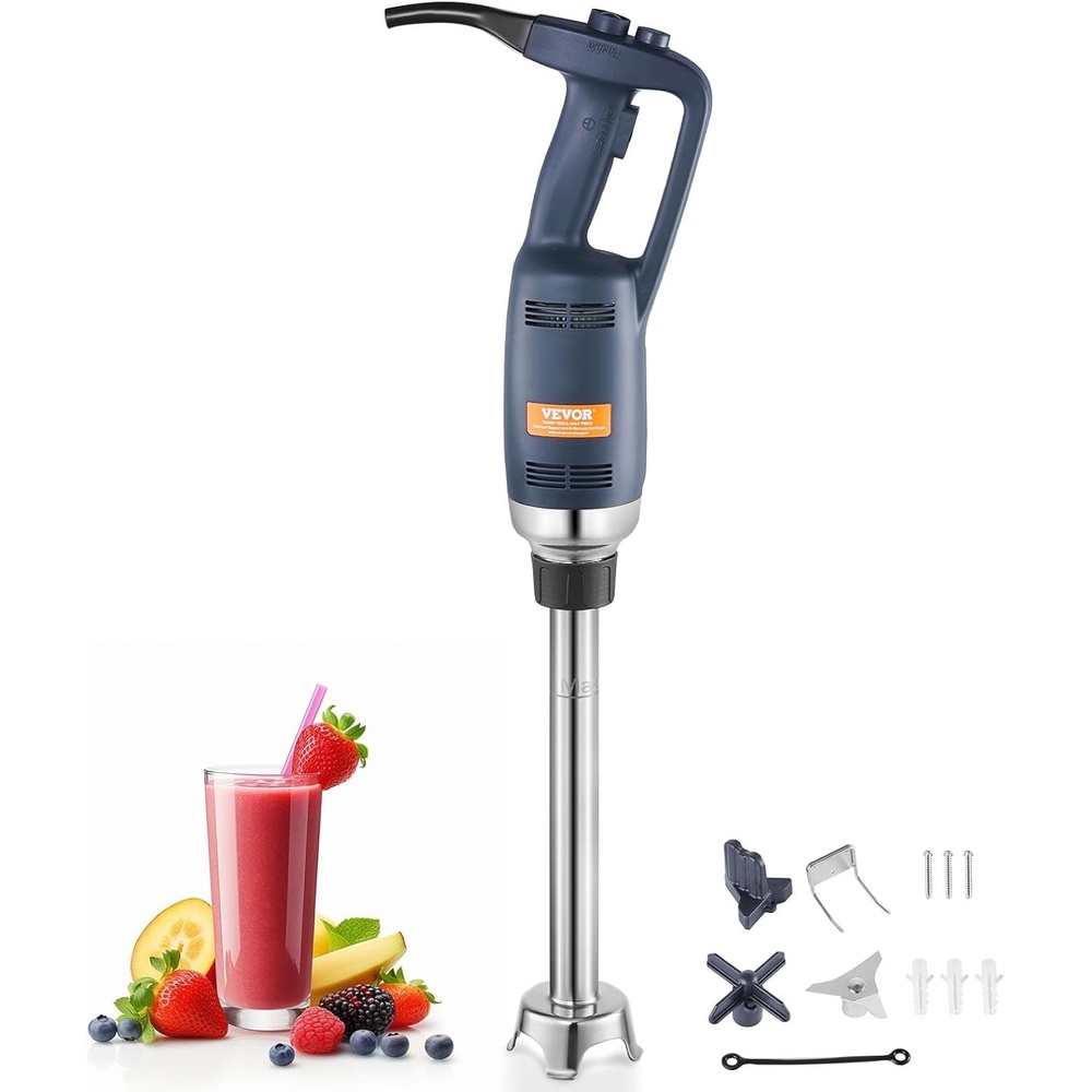 image:imageVEVOR Commercial Immersion Blender 500 Watt 20Inch Heavy Duty Hand Mixer Variable Speed Mixer with 304 Stainless Steel Blade MultiPurpose Portable Mixer for Soup Smoothie Puree Baby Food  Variable Speed Stick Machine with 304 Stainless Steel Blade MultiPurpose Portable for Soup Smoothie Puree Baby Food350Watt 16inch